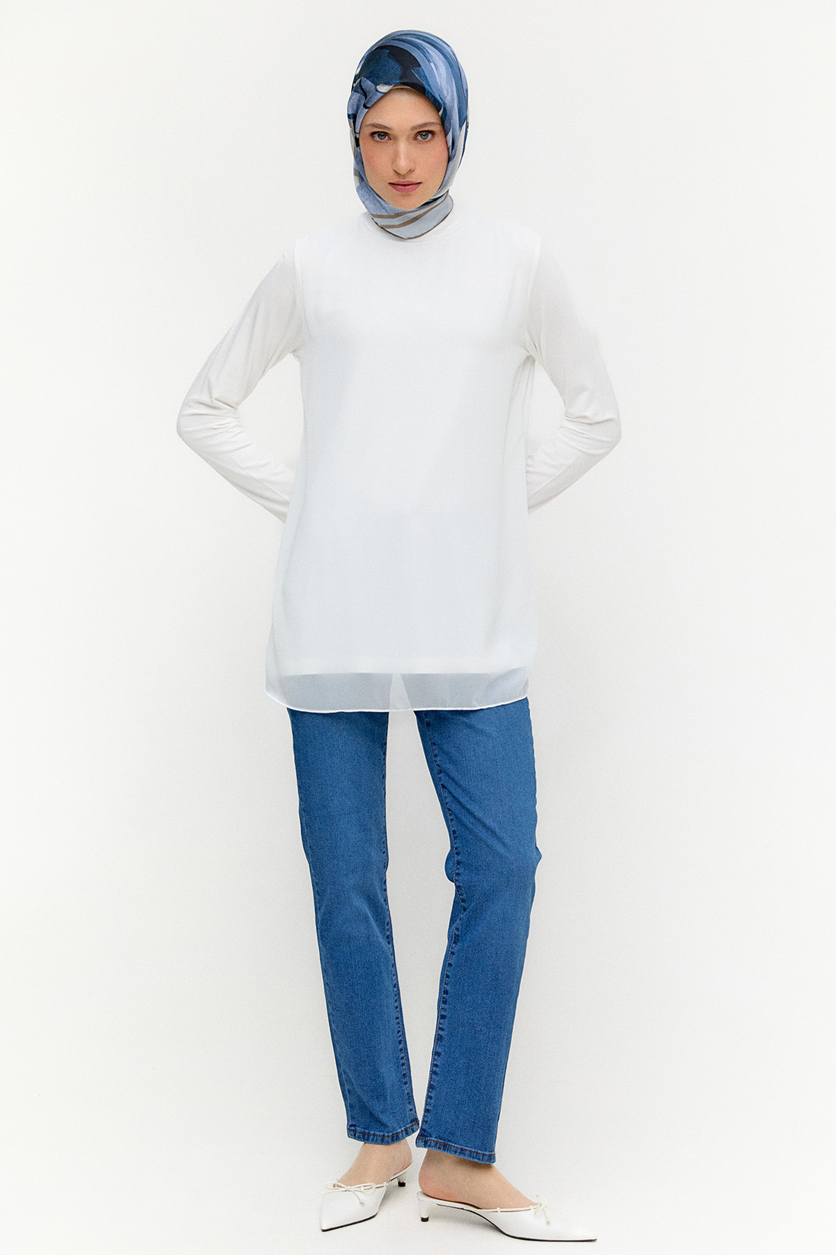 Şifon Parçalı Basic Tunik, Tesettür Giyim