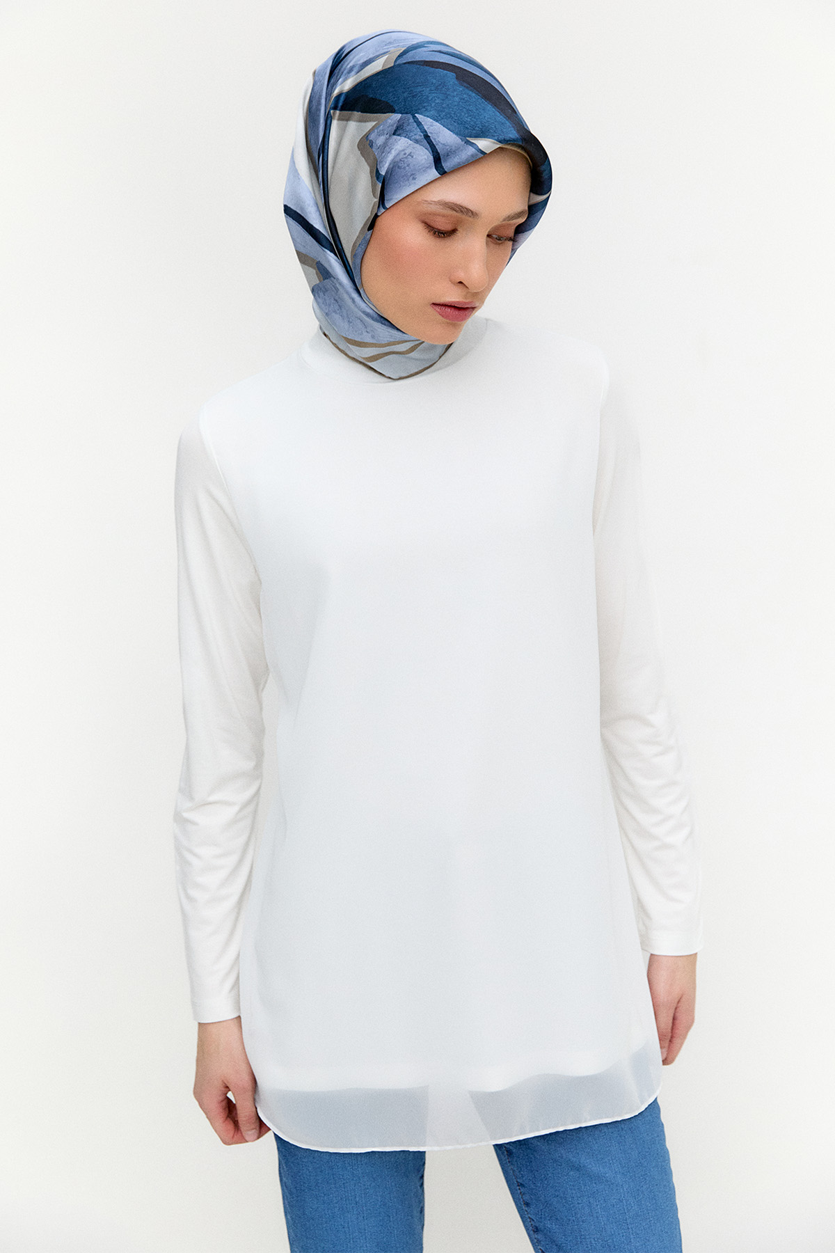 Şifon Parçalı Basic Tunik, Tesettür Giyim