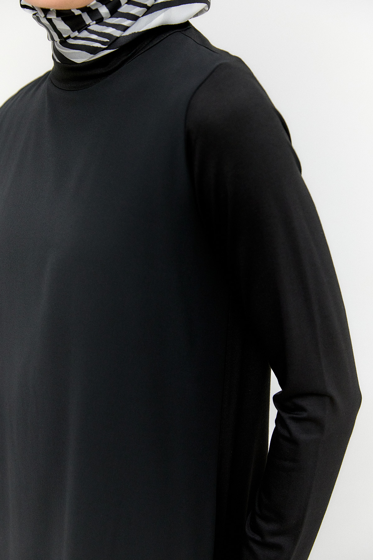 Şifon Parçalı Basic Uzun Tunik, Tesettür Giyim