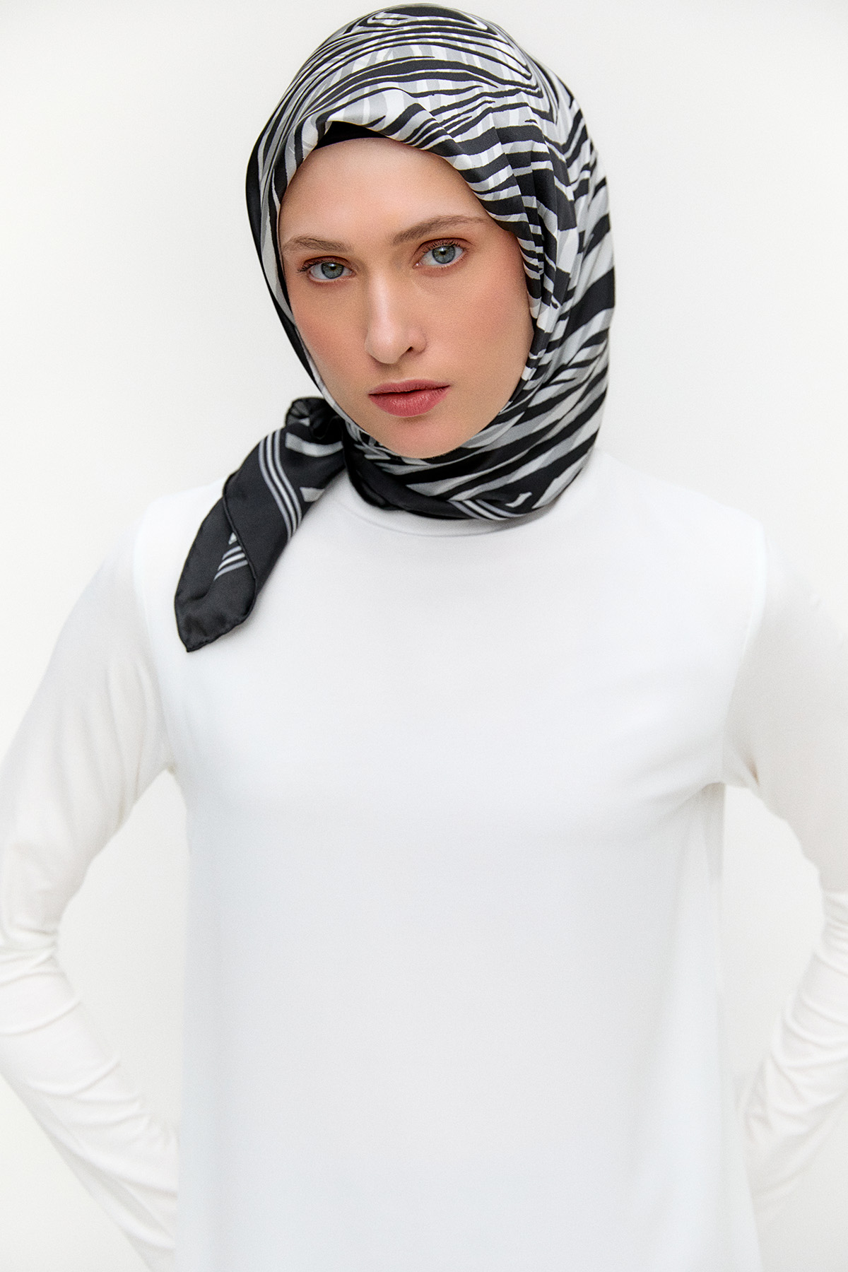 Şifon Parçalı Basic Uzun Tunik, Tesettür Giyim