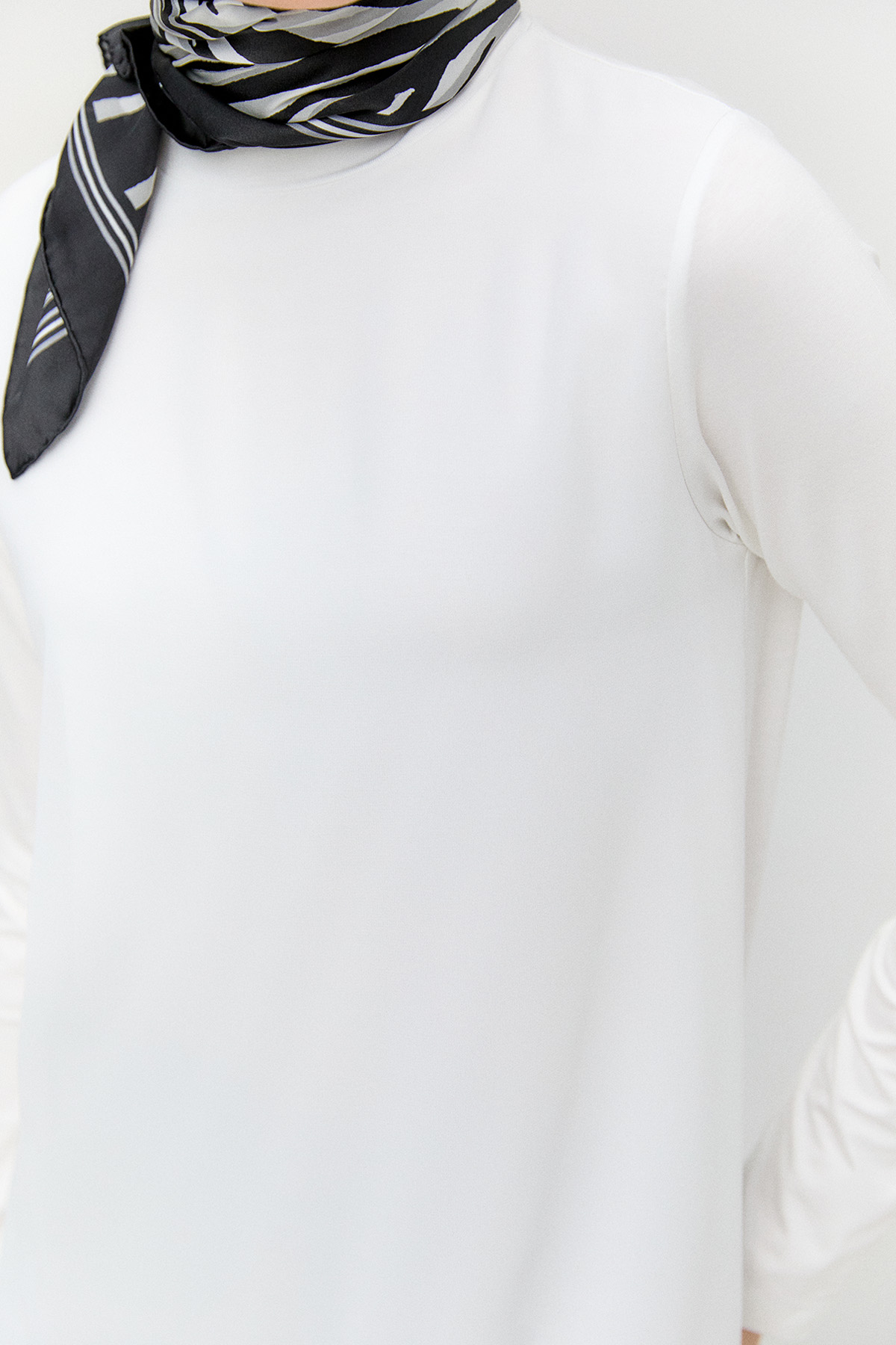 Şifon Parçalı Basic Uzun Tunik, Tesettür Giyim