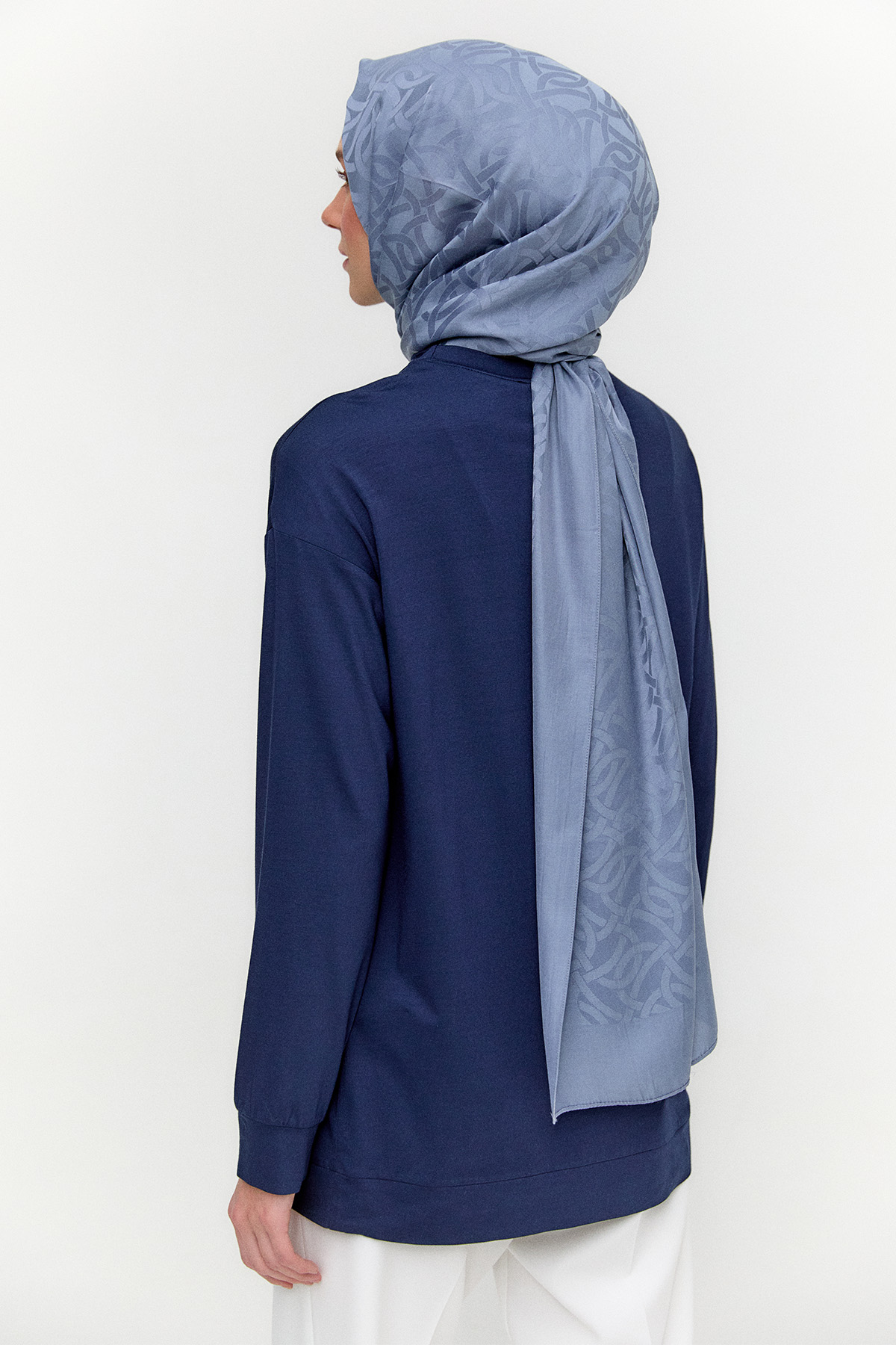 Metal Detaylı Oversize Penye Tunik, Tesettür Giyim