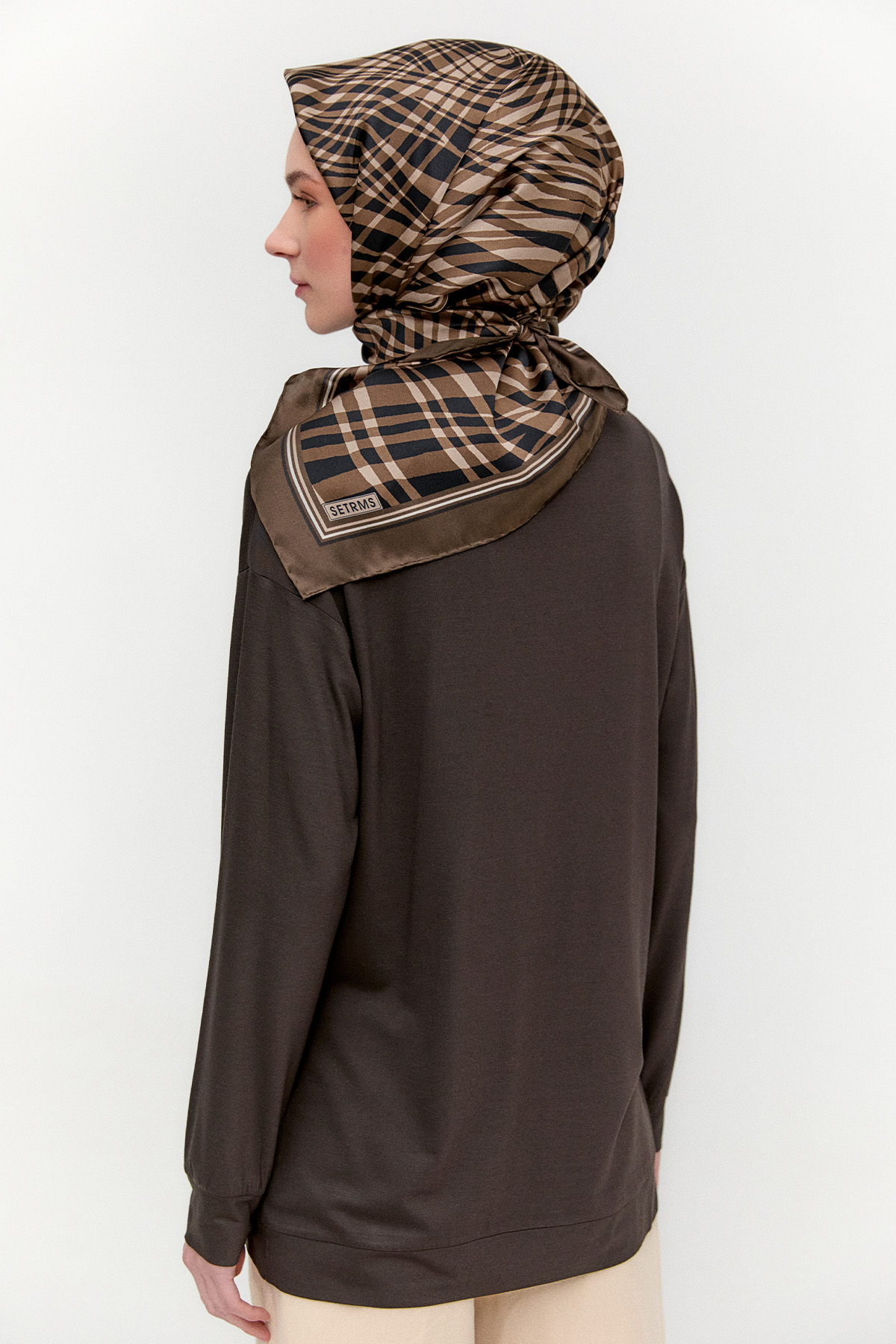 Metal Detaylı Oversize Penye Tunik, Tesettür Giyim