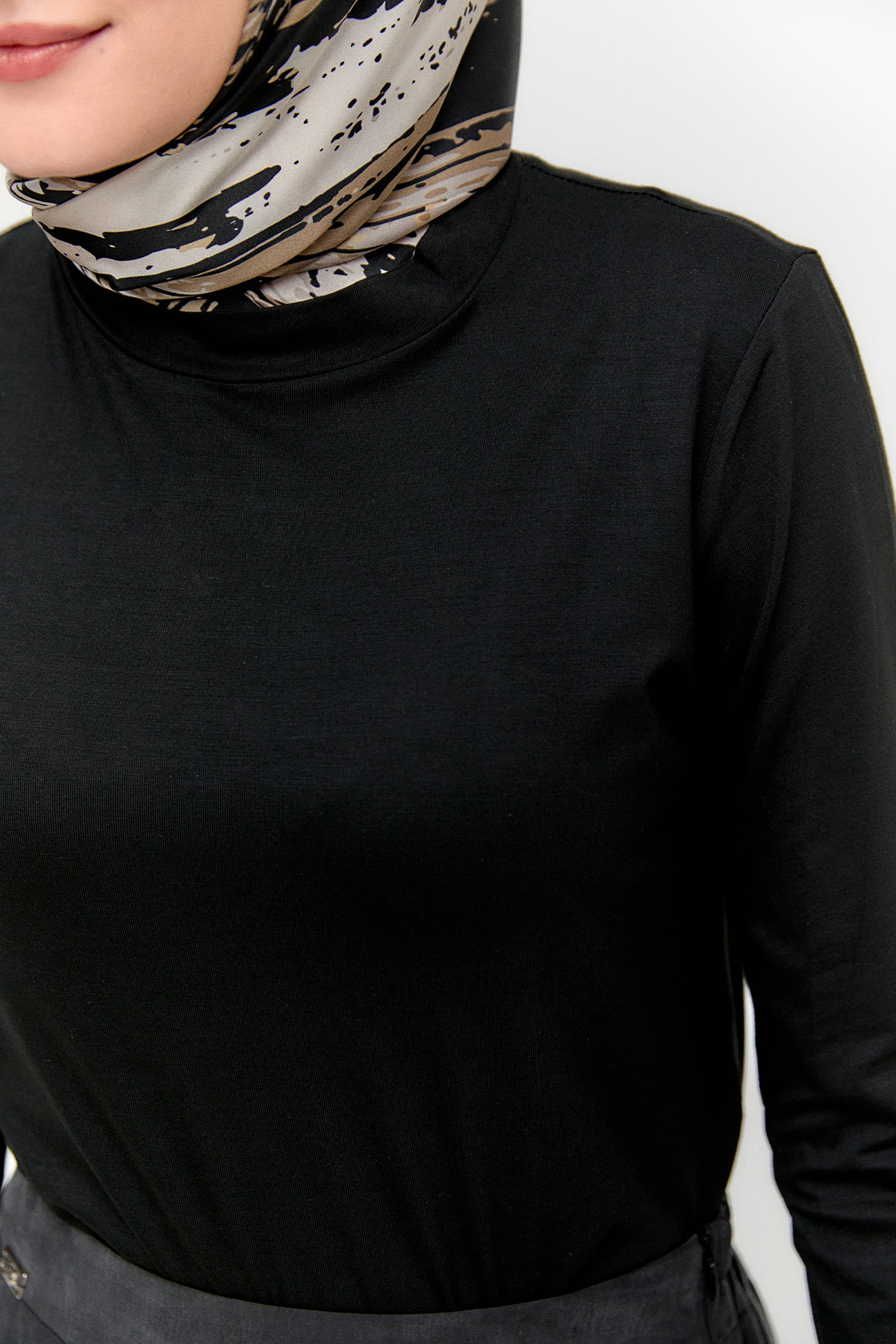 Basic Uzun Kollu Penye Tunik, Tesettür Giyim