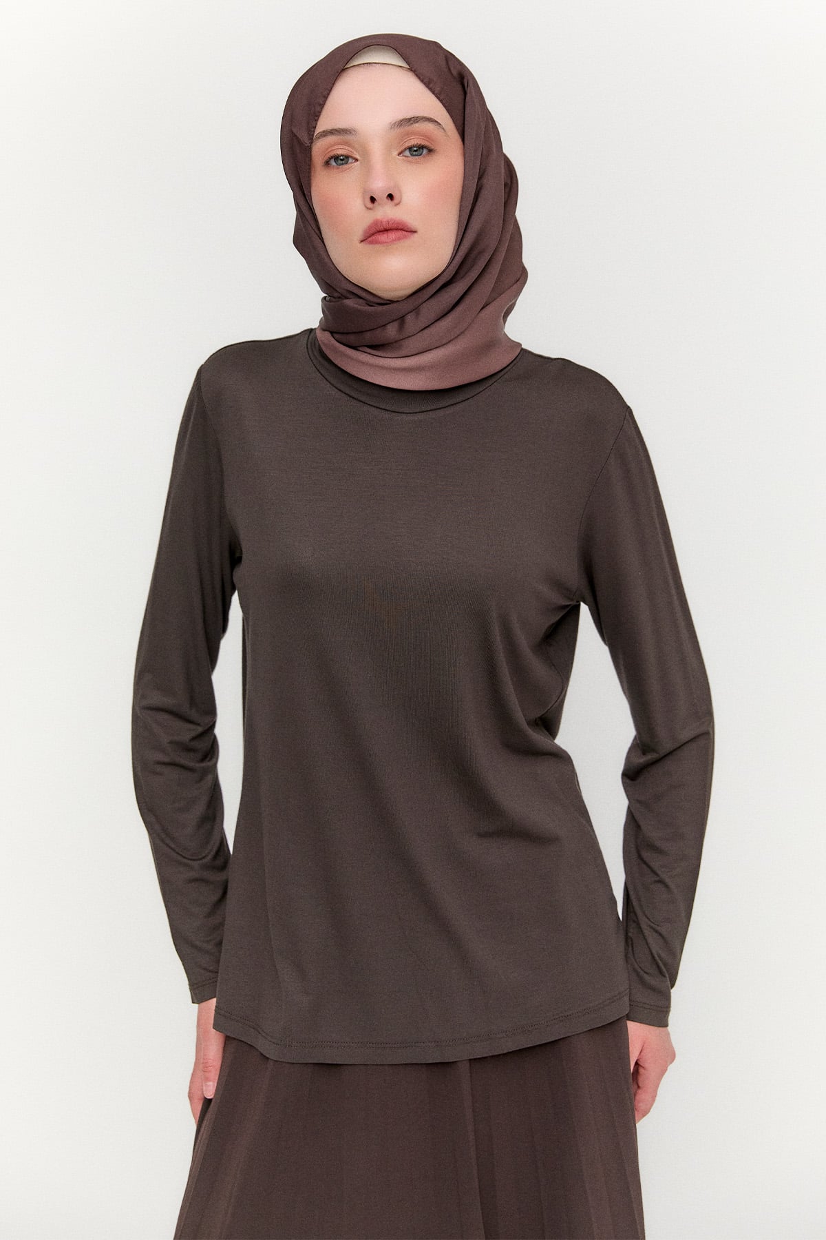 Basic Uzun Kollu Penye Tunik, Tesettür Giyim
