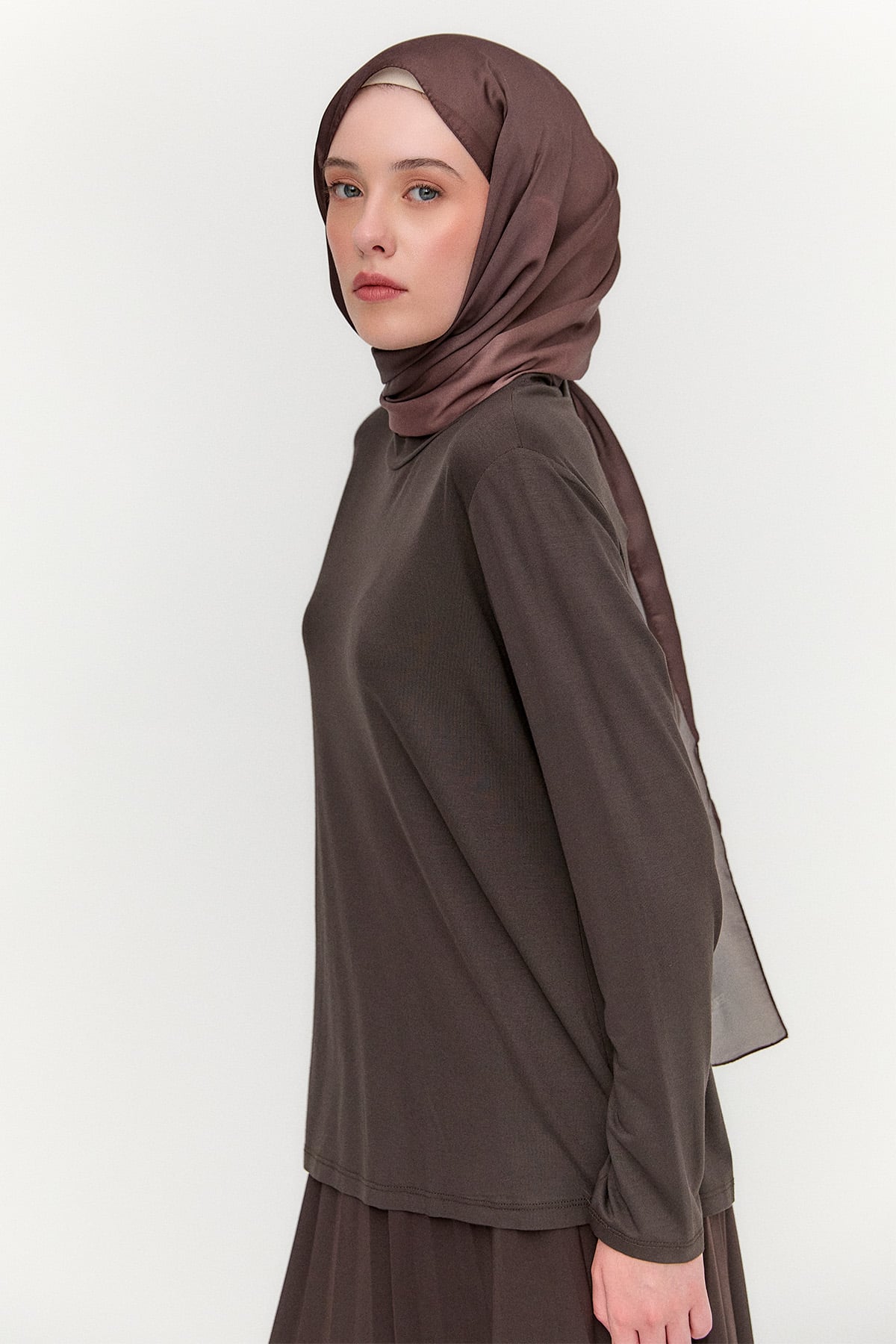 Basic Uzun Kollu Penye Tunik, Tesettür Giyim