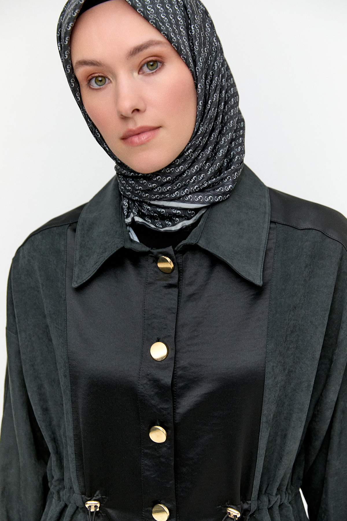 Düğmeli Lyocell Tunik, Tesettür Giyim