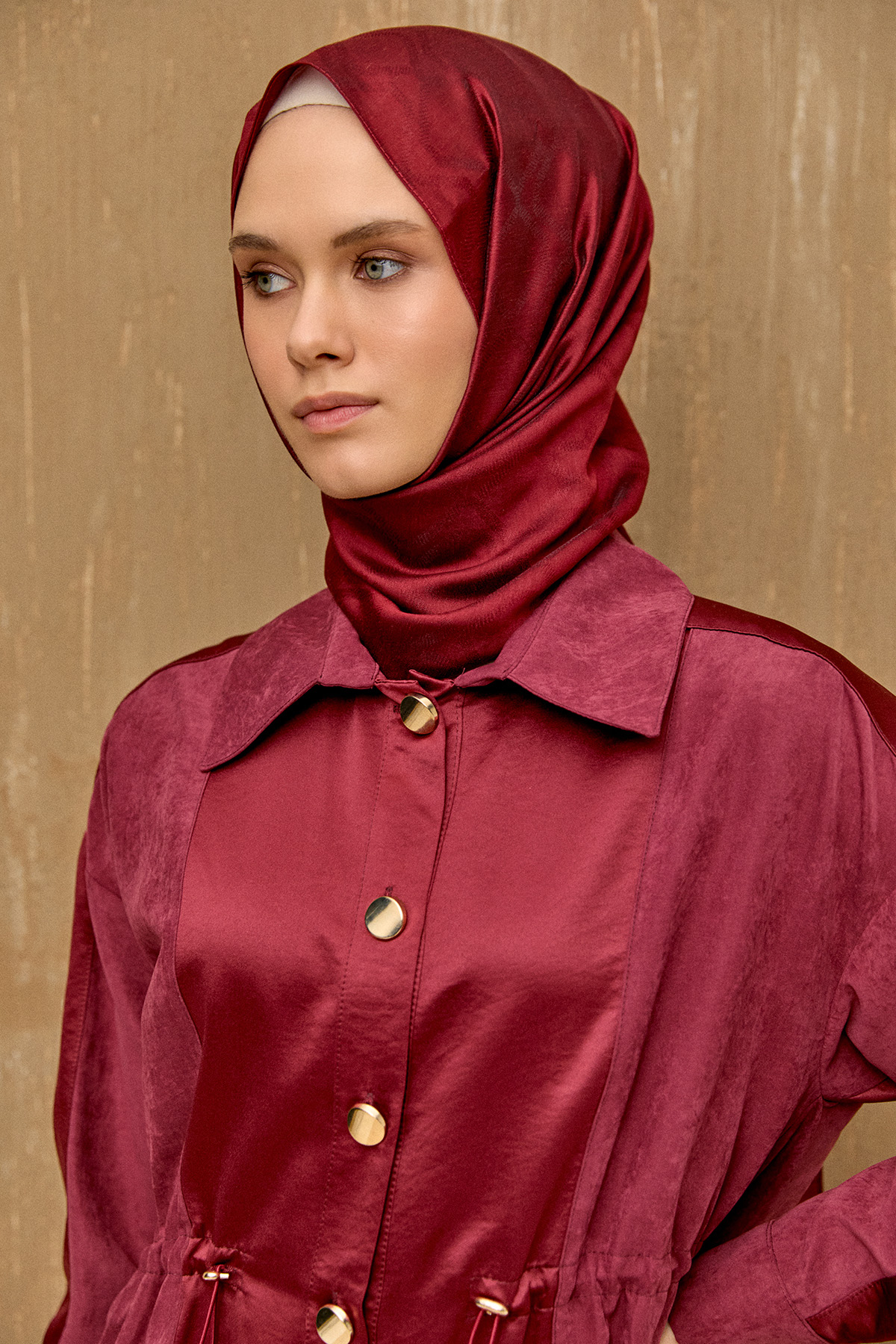 Düğmeli Lyocell Tunik, Tesettür Giyim