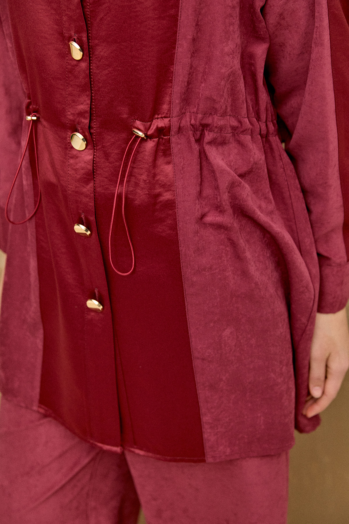 Düğmeli Lyocell Tunik, Tesettür Giyim