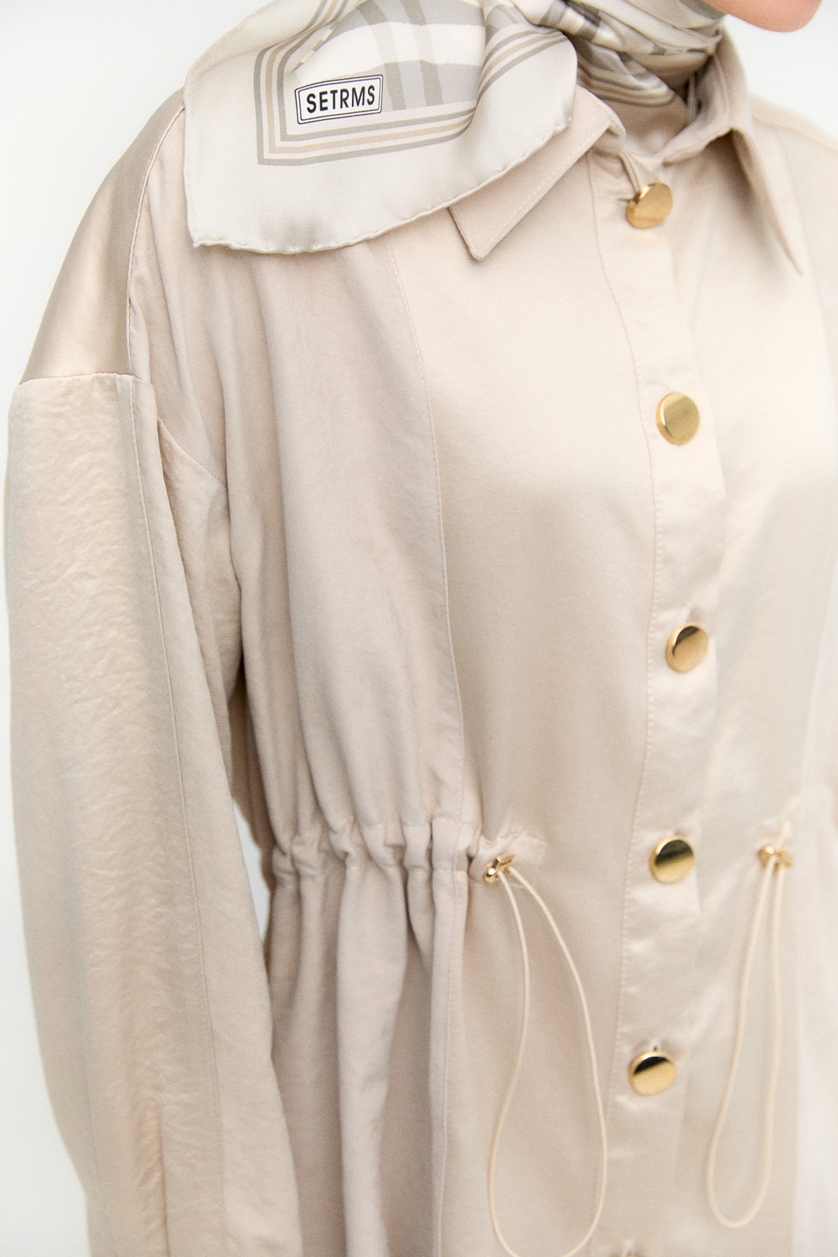 Düğmeli Lyocell Tunik, Tesettür Giyim