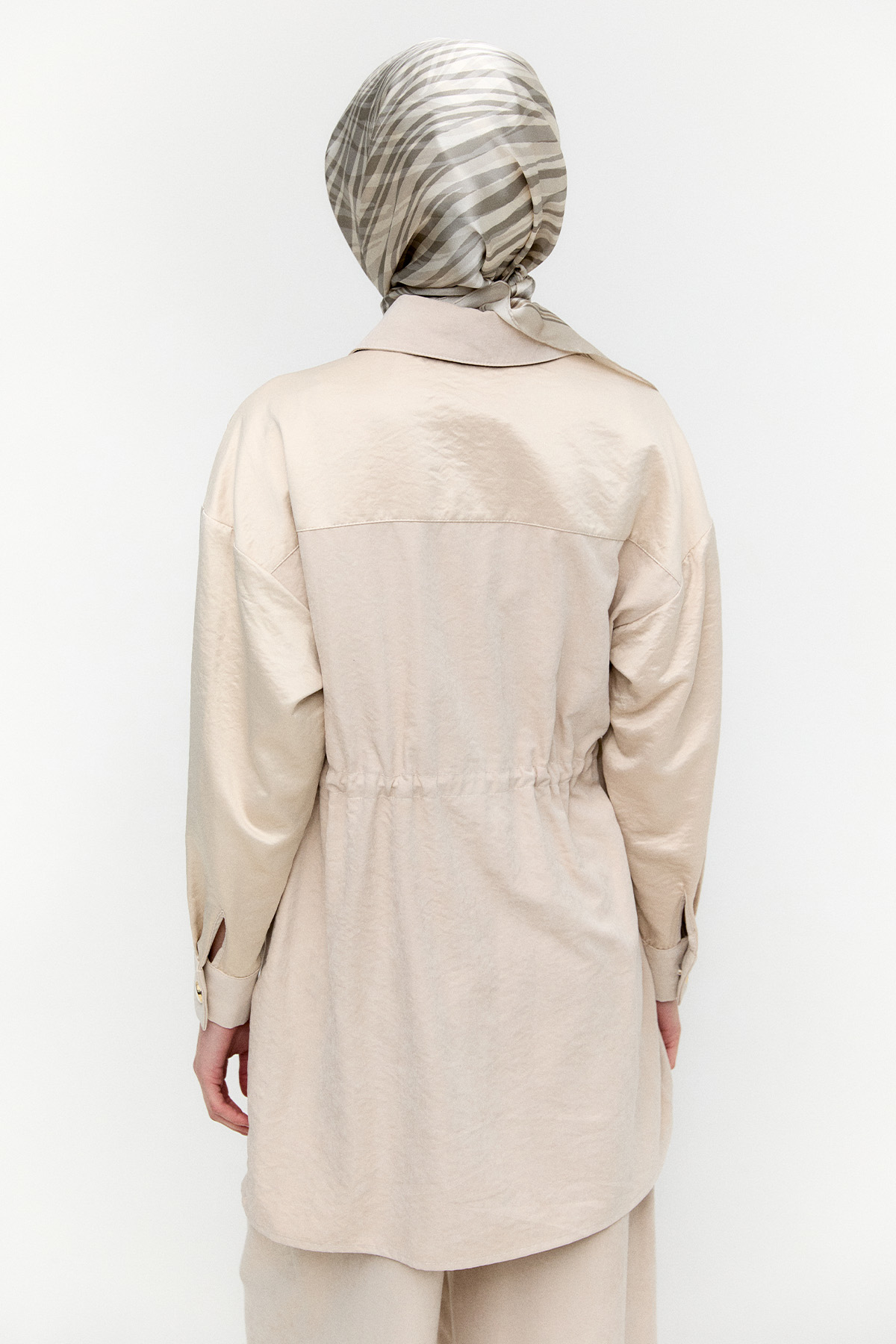 Düğmeli Lyocell Tunik, Tesettür Giyim