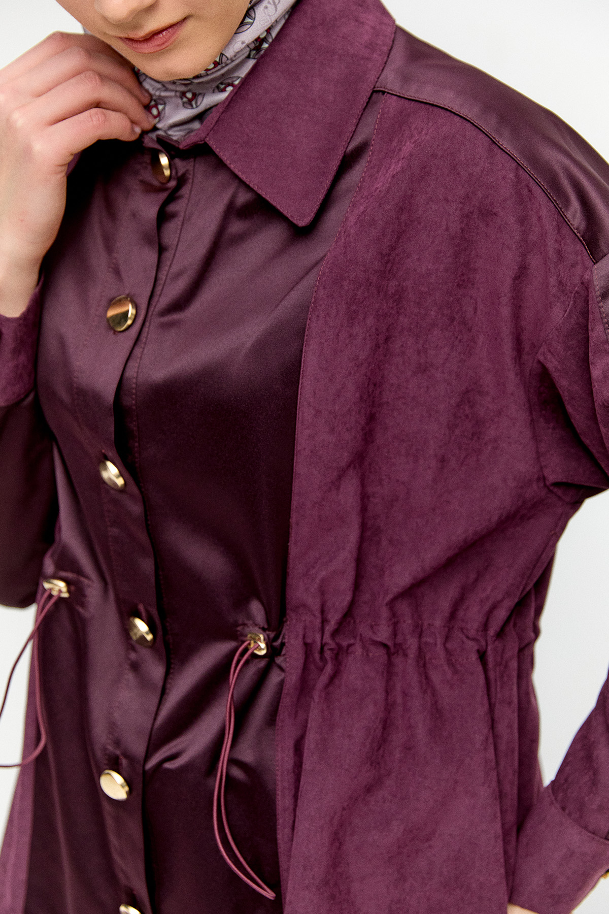 Düğmeli Lyocell Tunik, Tesettür Giyim