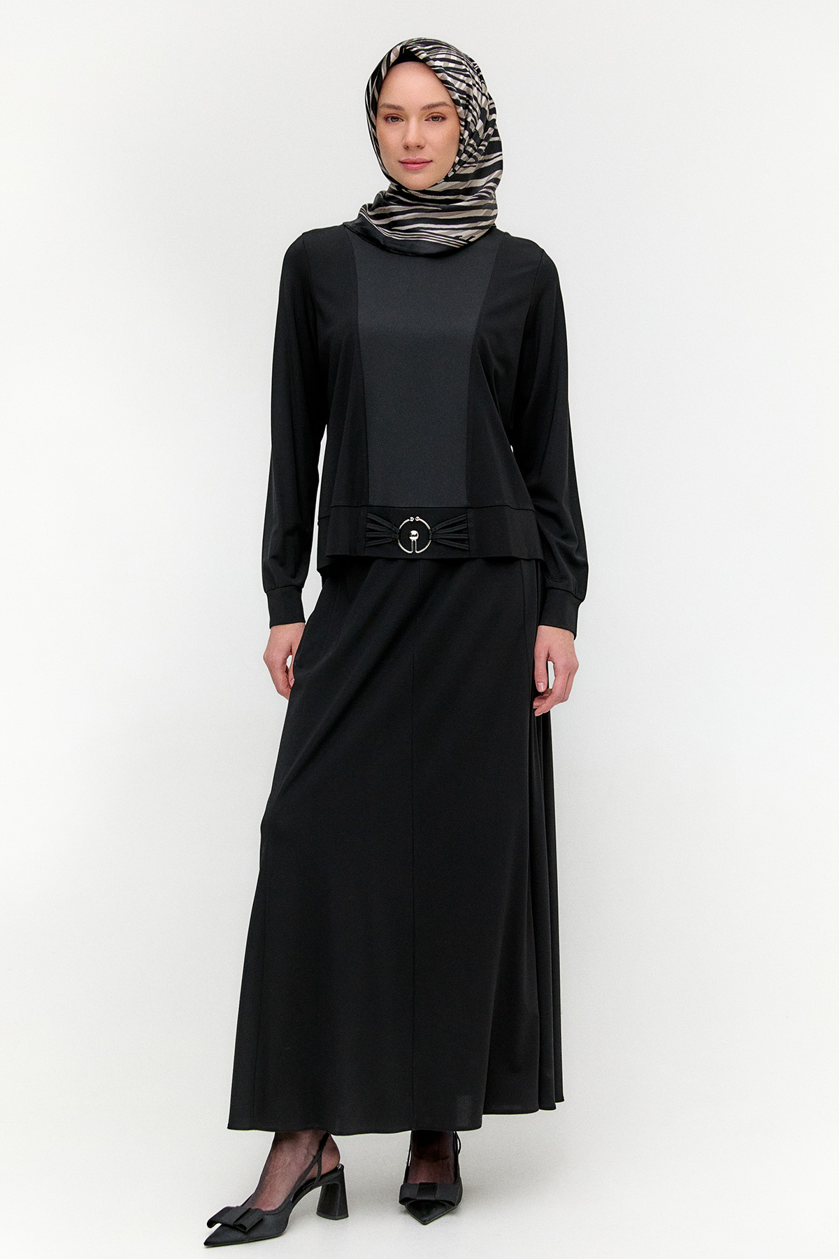 Metal Tokalı Penye Bluz, Tesettür Giyim