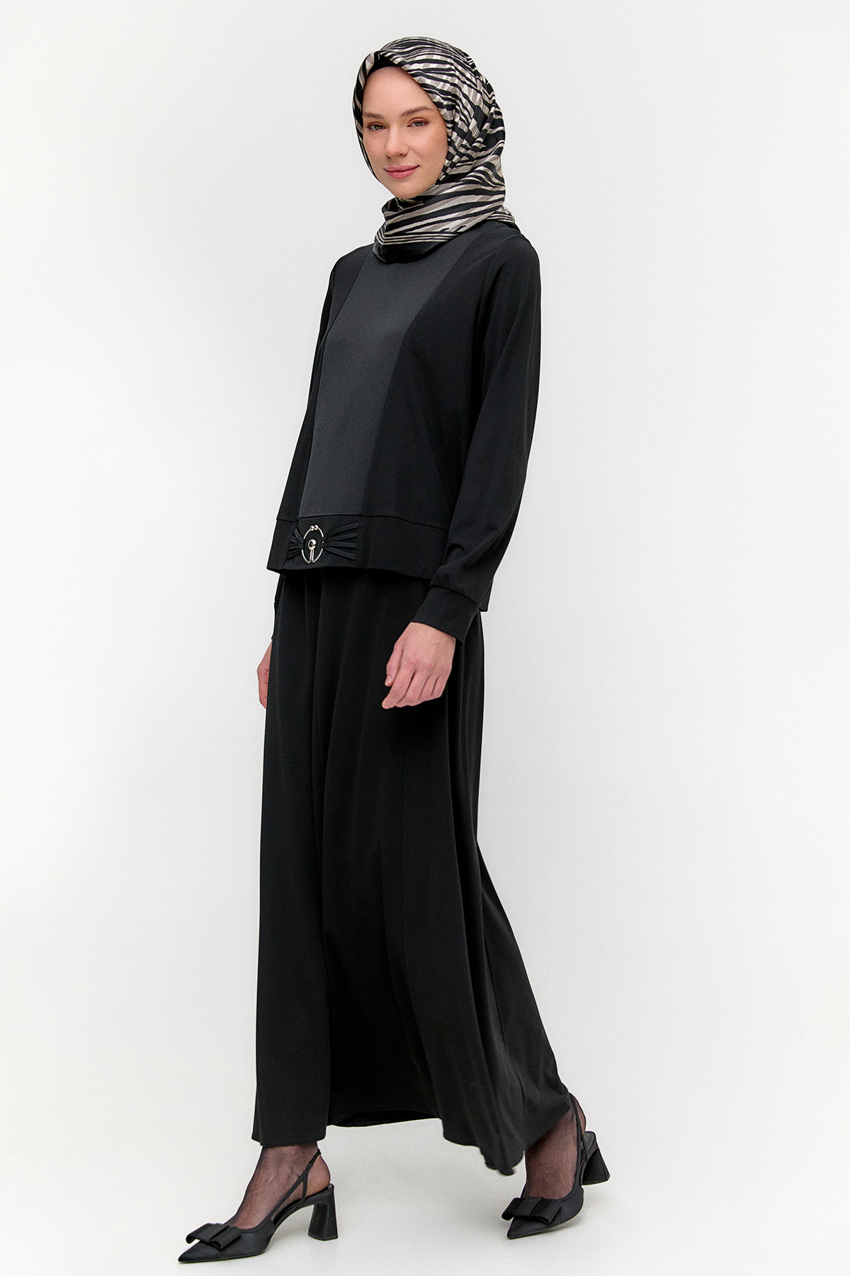 Metal Tokalı Penye Bluz, Tesettür Giyim