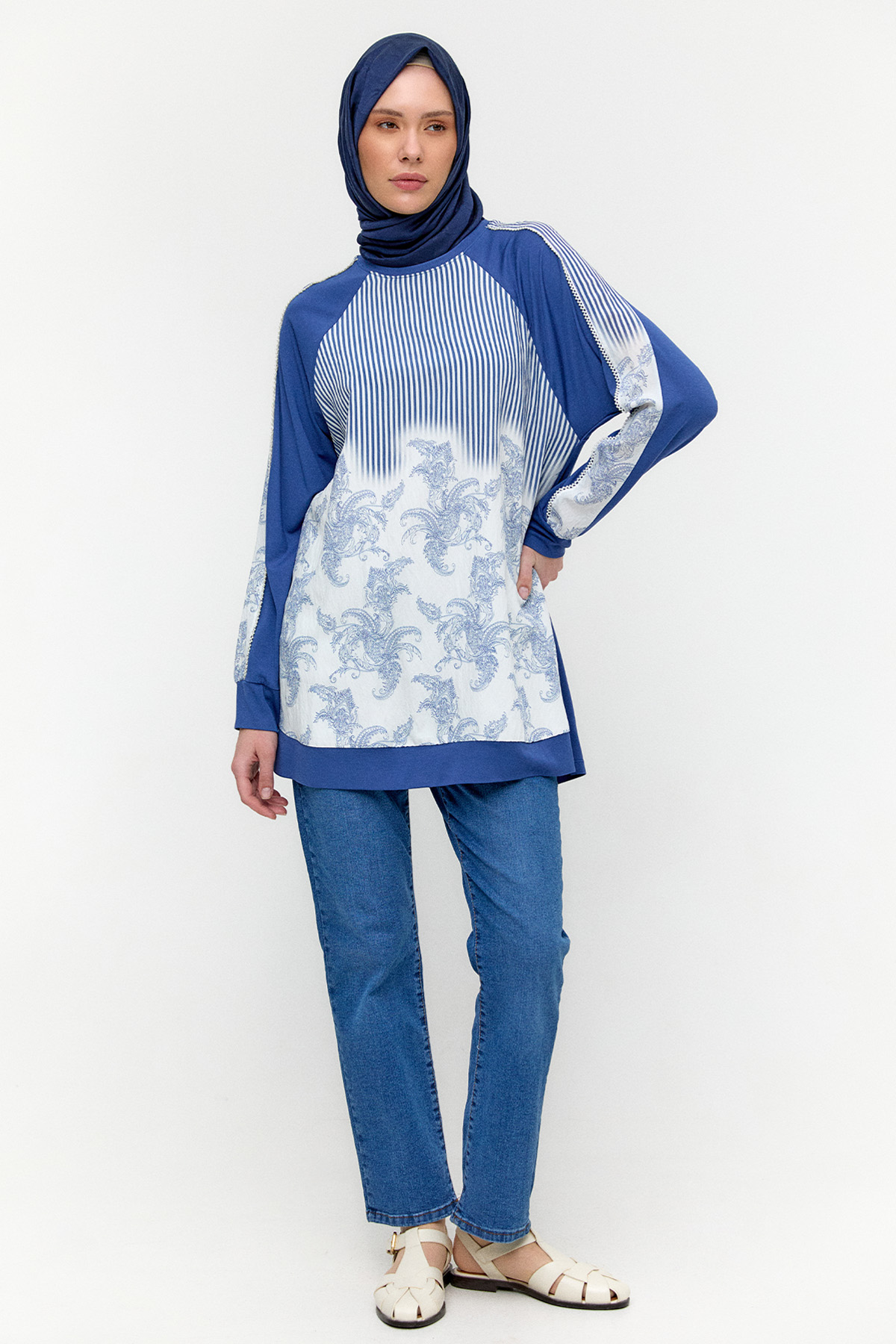 Desenli Reglan Tunik, Tesettür Giyim