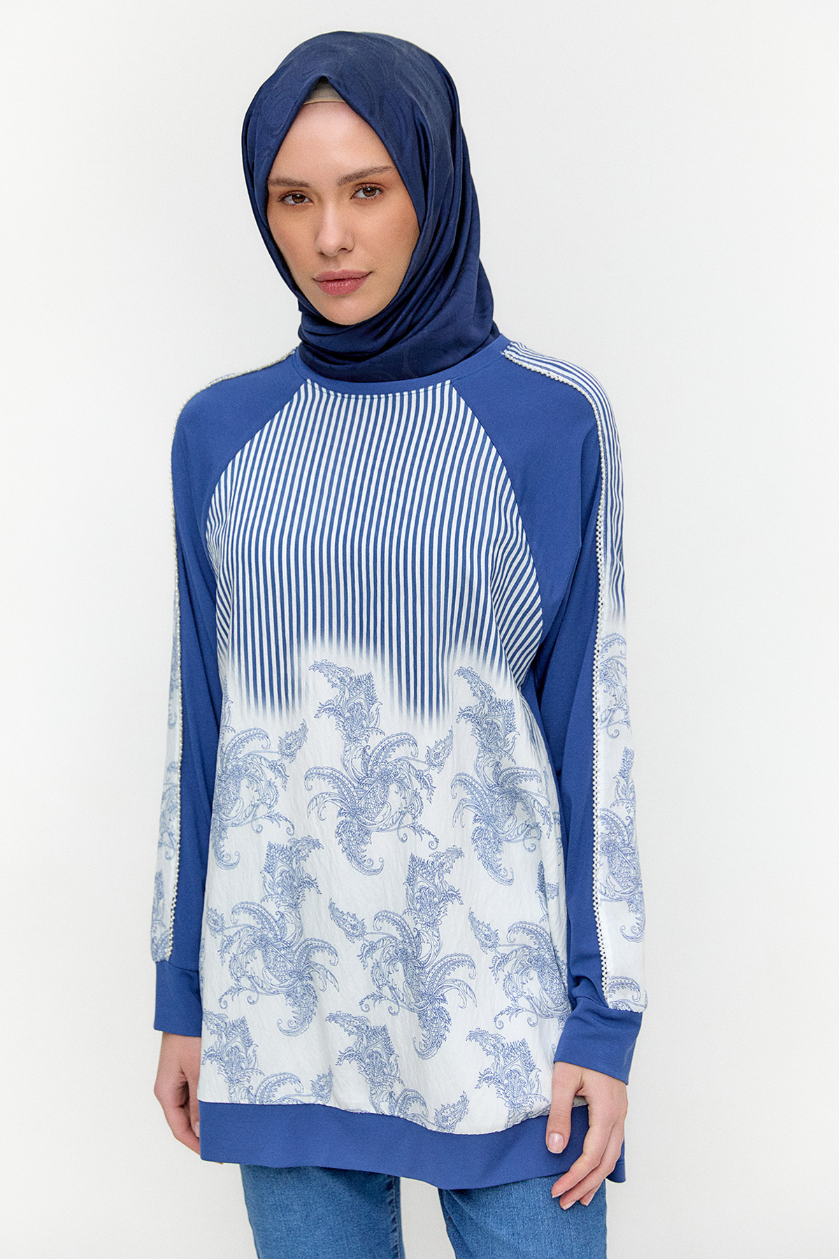 Desenli Reglan Tunik, Tesettür Giyim
