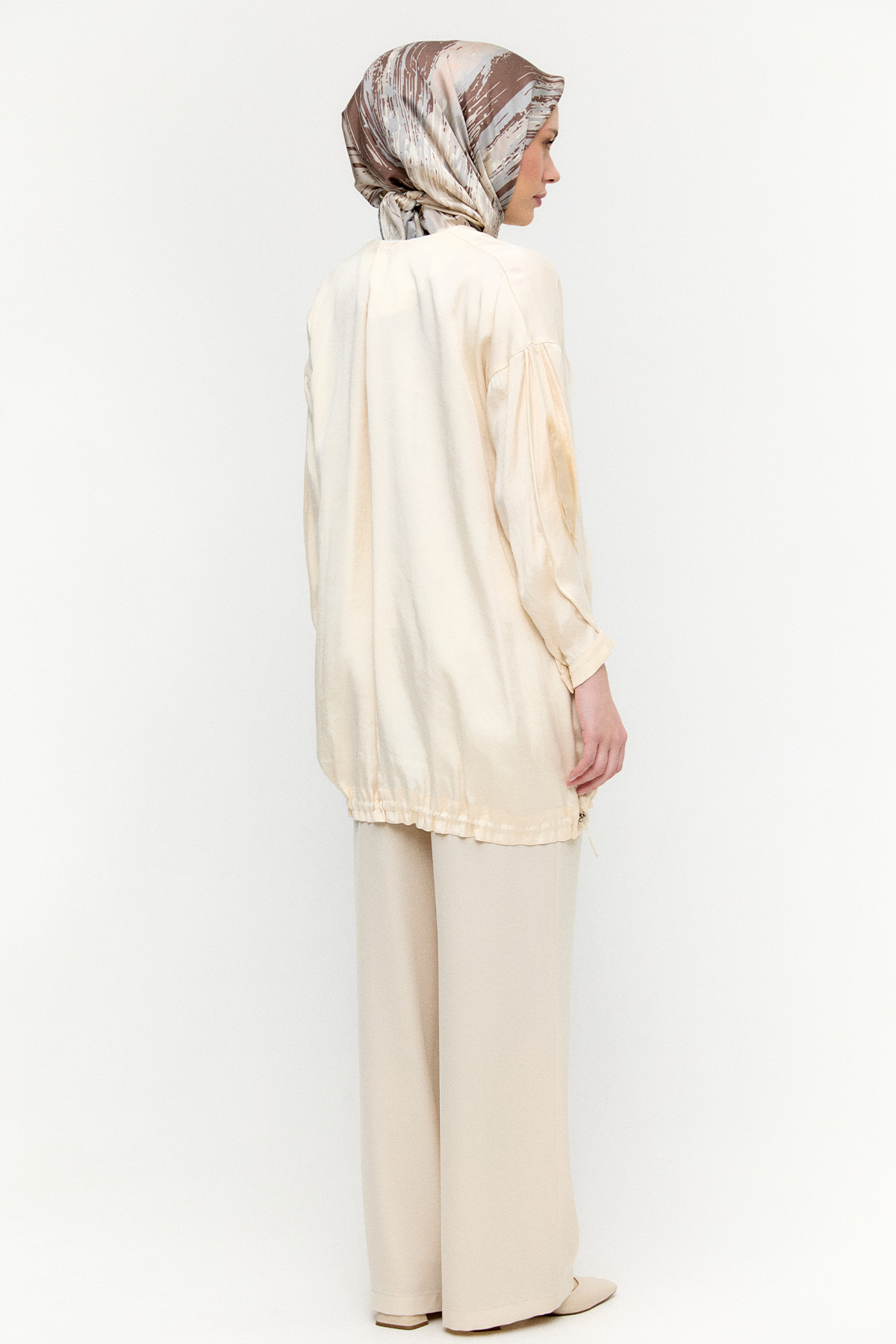 Yaprak Aplikeli Cupra Tunik, Tesettür Giyim