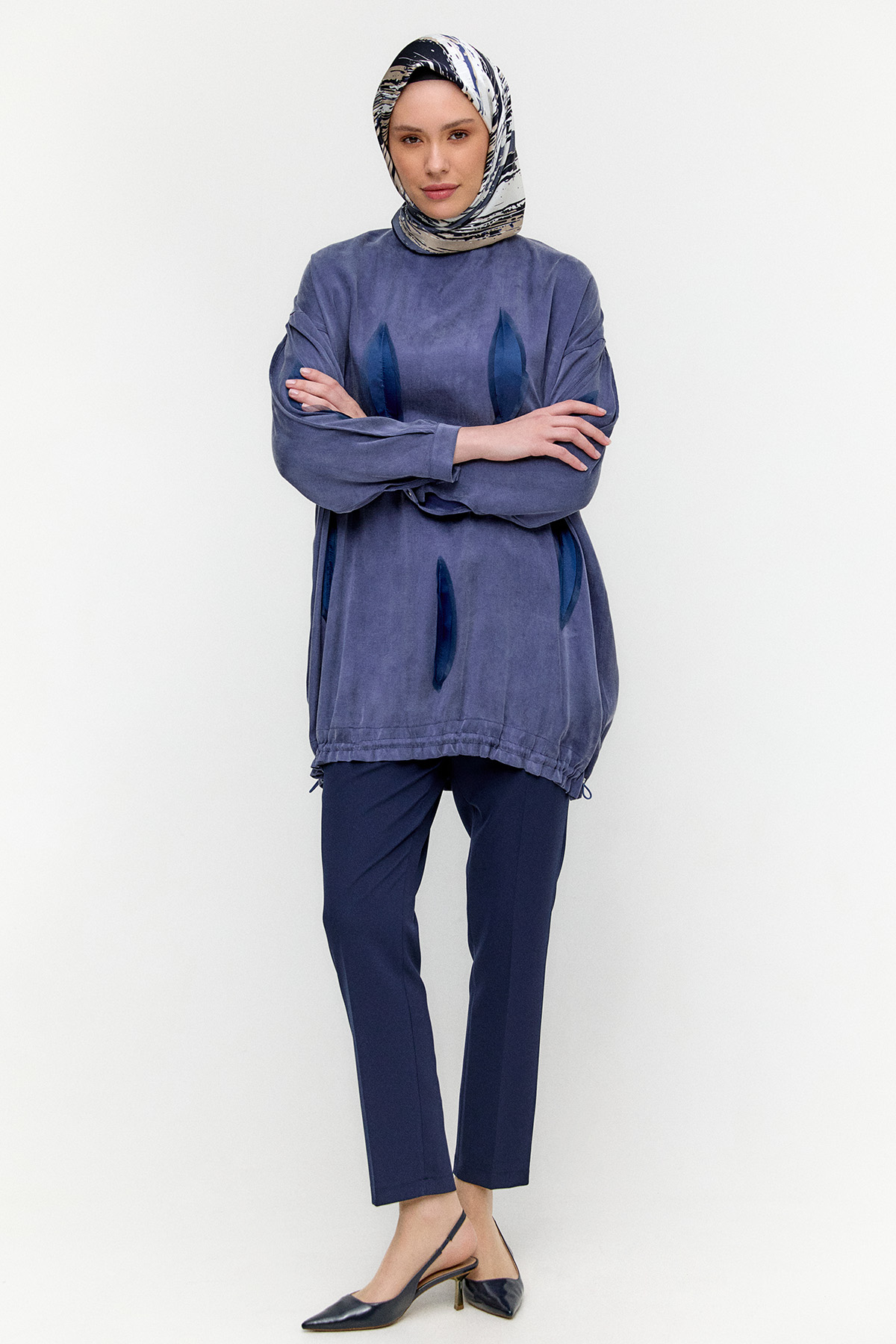 Yaprak Aplikeli Cupra Tunik, Tesettür Giyim