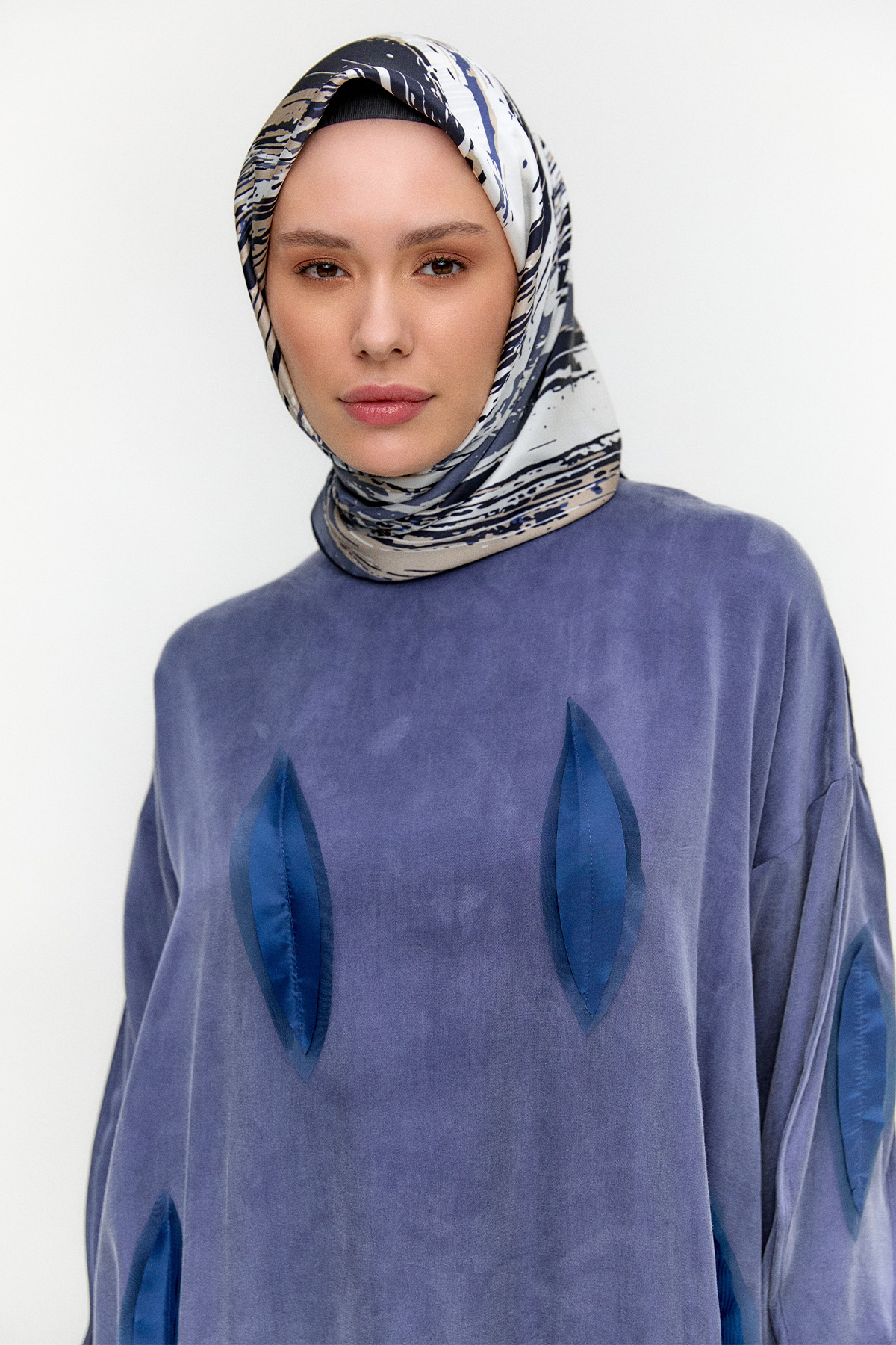 Yaprak Aplikeli Cupra Tunik, Tesettür Giyim