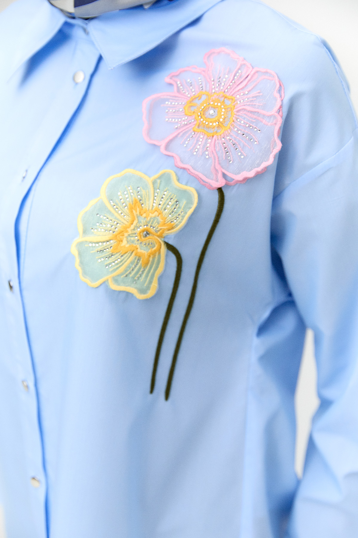 Organze Çiçekli Pamuk Tunik, Tesettür Giyim