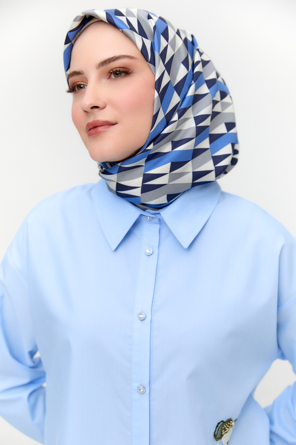 Organze Çiçekli Pamuk Tunik, Tesettür Giyim