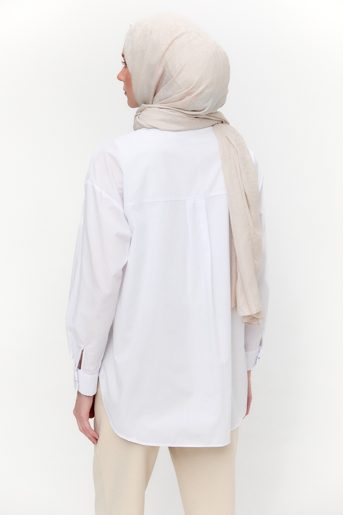 Organze Çiçekli Pamuk Tunik, Tesettür Giyim