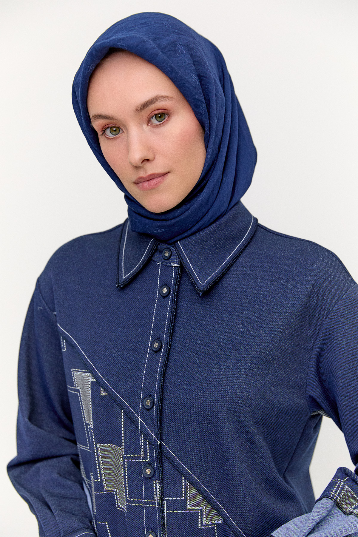 Parçalı Desenli Tunik, Tesettür Giyim