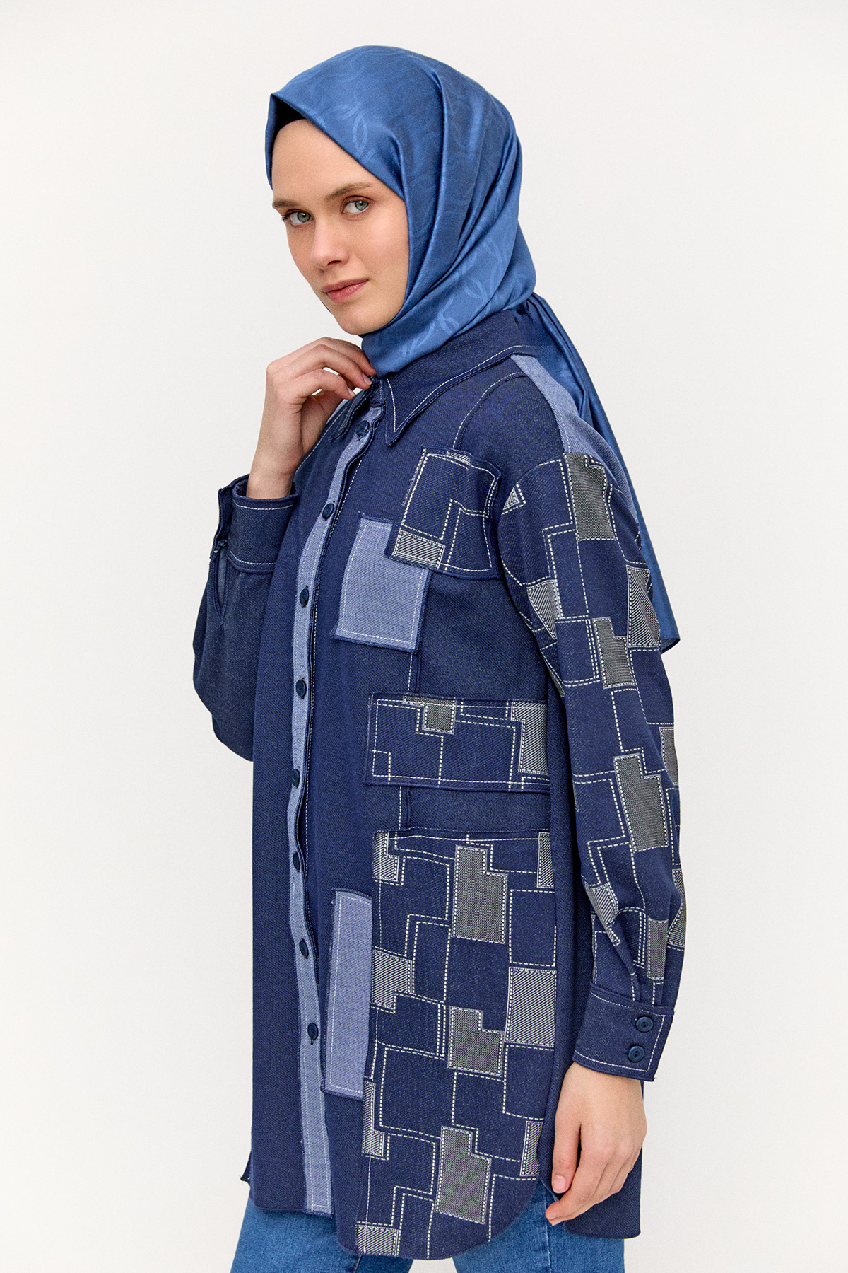 Blok Desenli Tunik, Tesettür Giyim