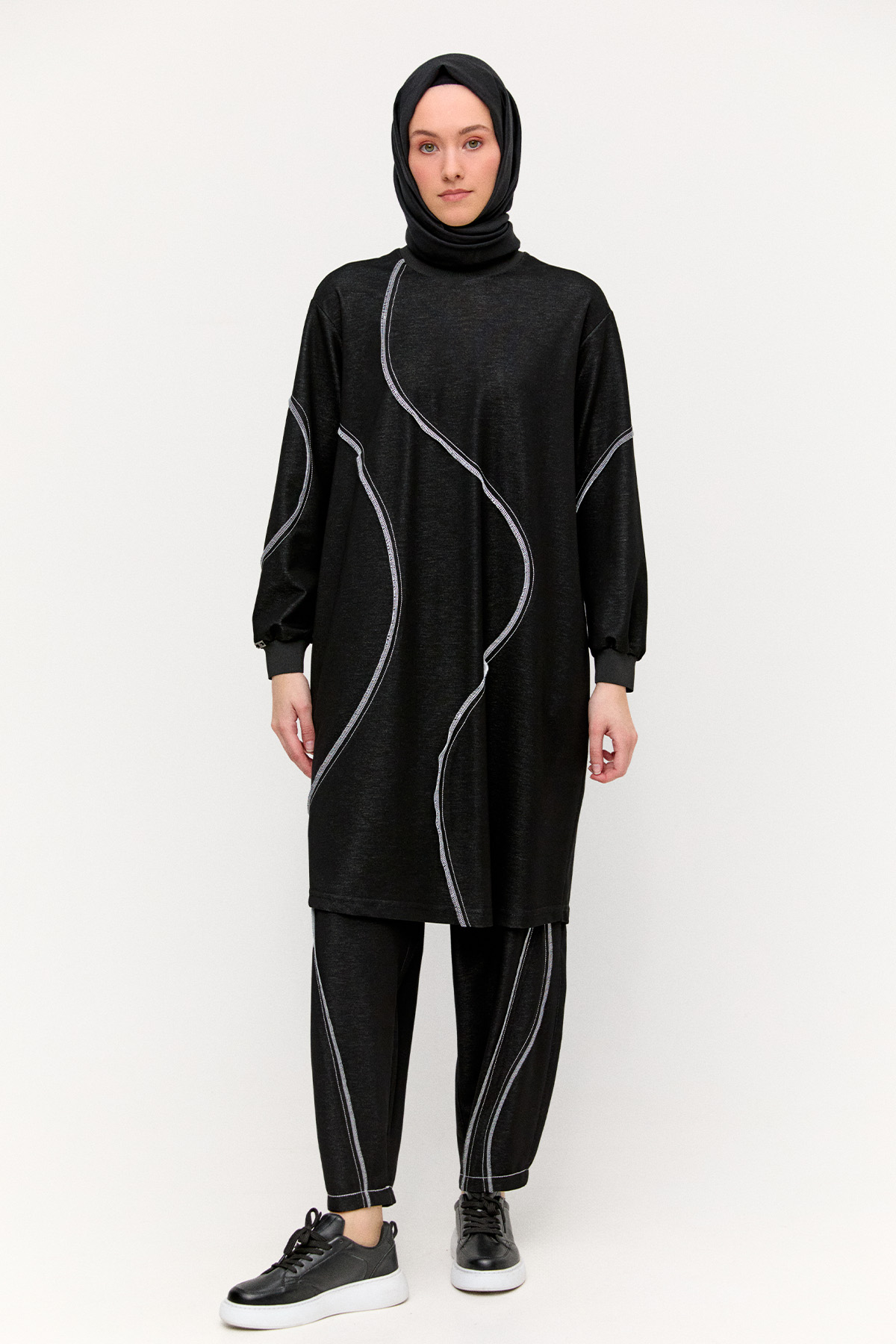 Dikiş Detaylı Spor Tunik, Tesettür Giyim
