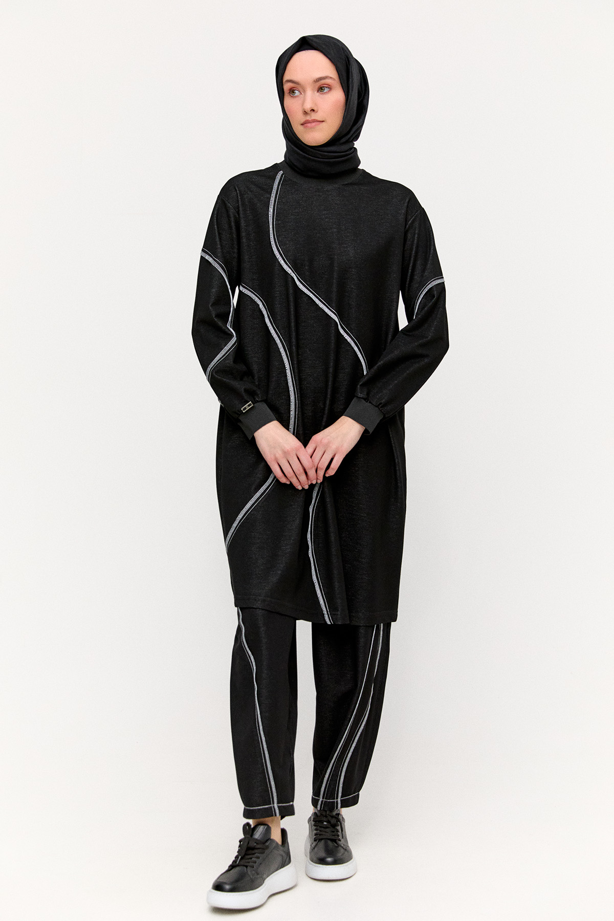 Dikiş Detaylı Spor Tunik, Tesettür Giyim