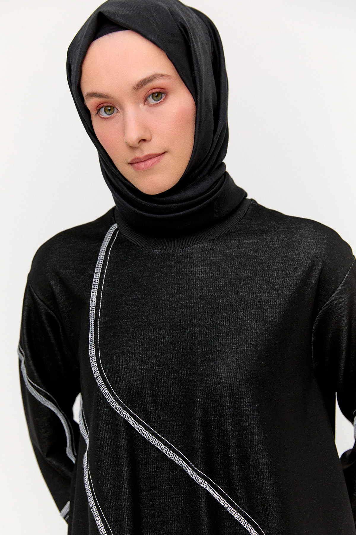 Dikiş Detaylı Spor Tunik, Tesettür Giyim