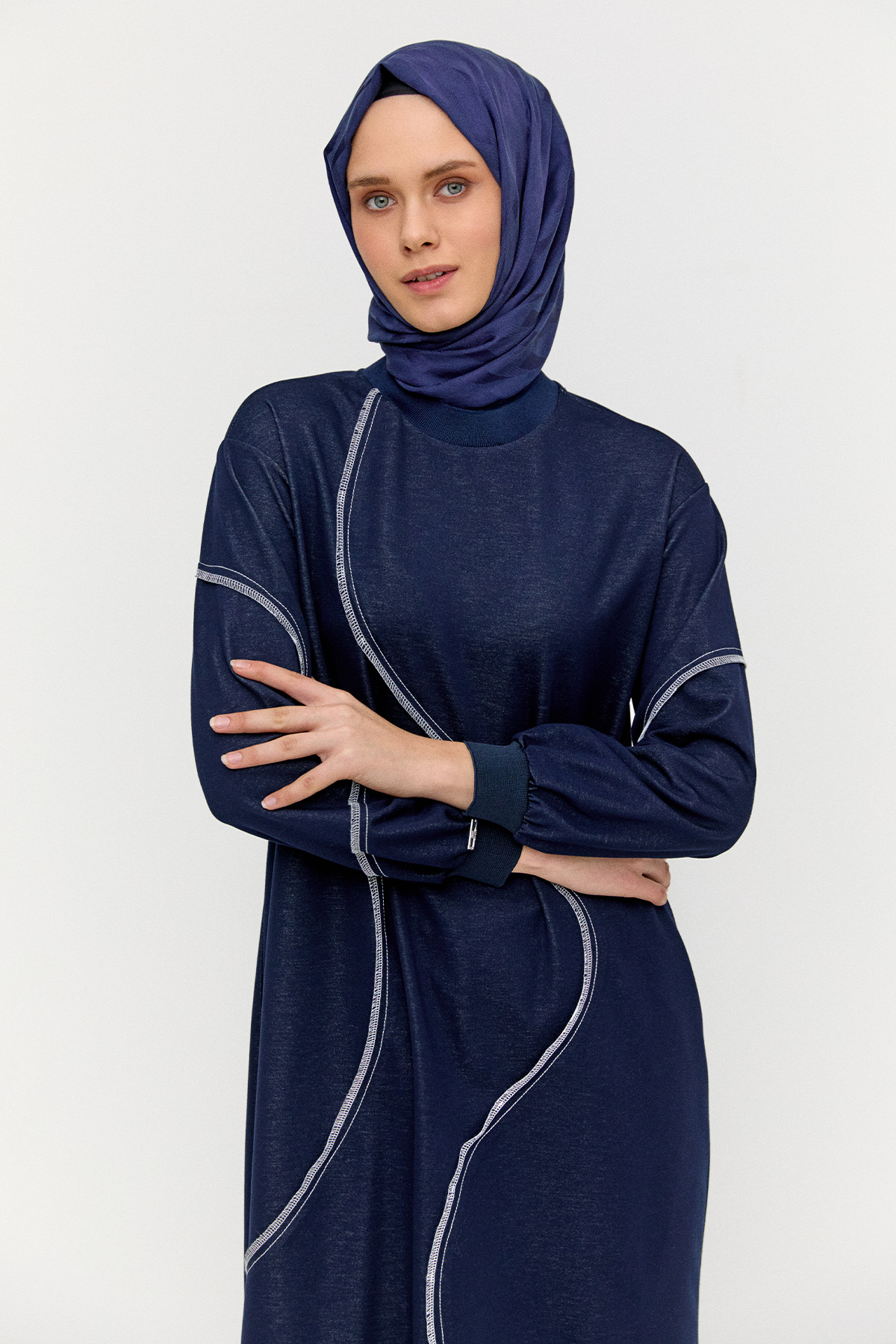 Dikiş Detaylı Spor Tunik, Tesettür Giyim