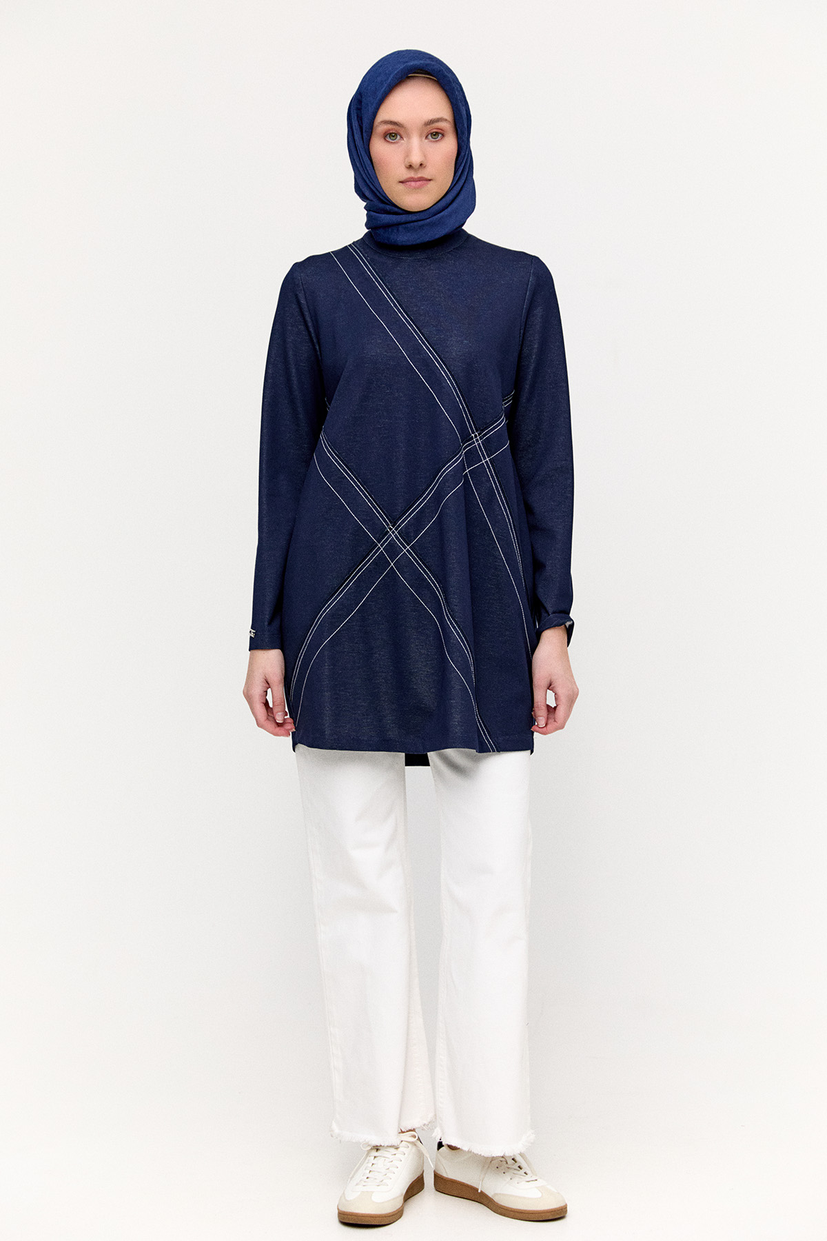 Spor Dikişli Fermuarlı Tunik, Tesettür Giyim