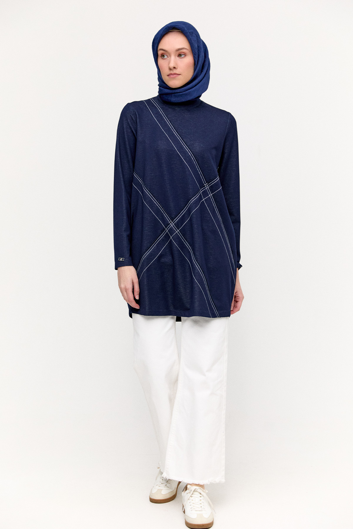 Spor Dikişli Fermuarlı Tunik, Tesettür Giyim