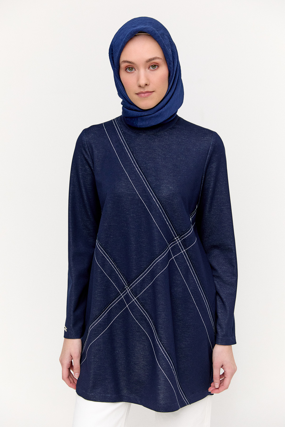 Spor Dikişli Fermuarlı Tunik, Tesettür Giyim