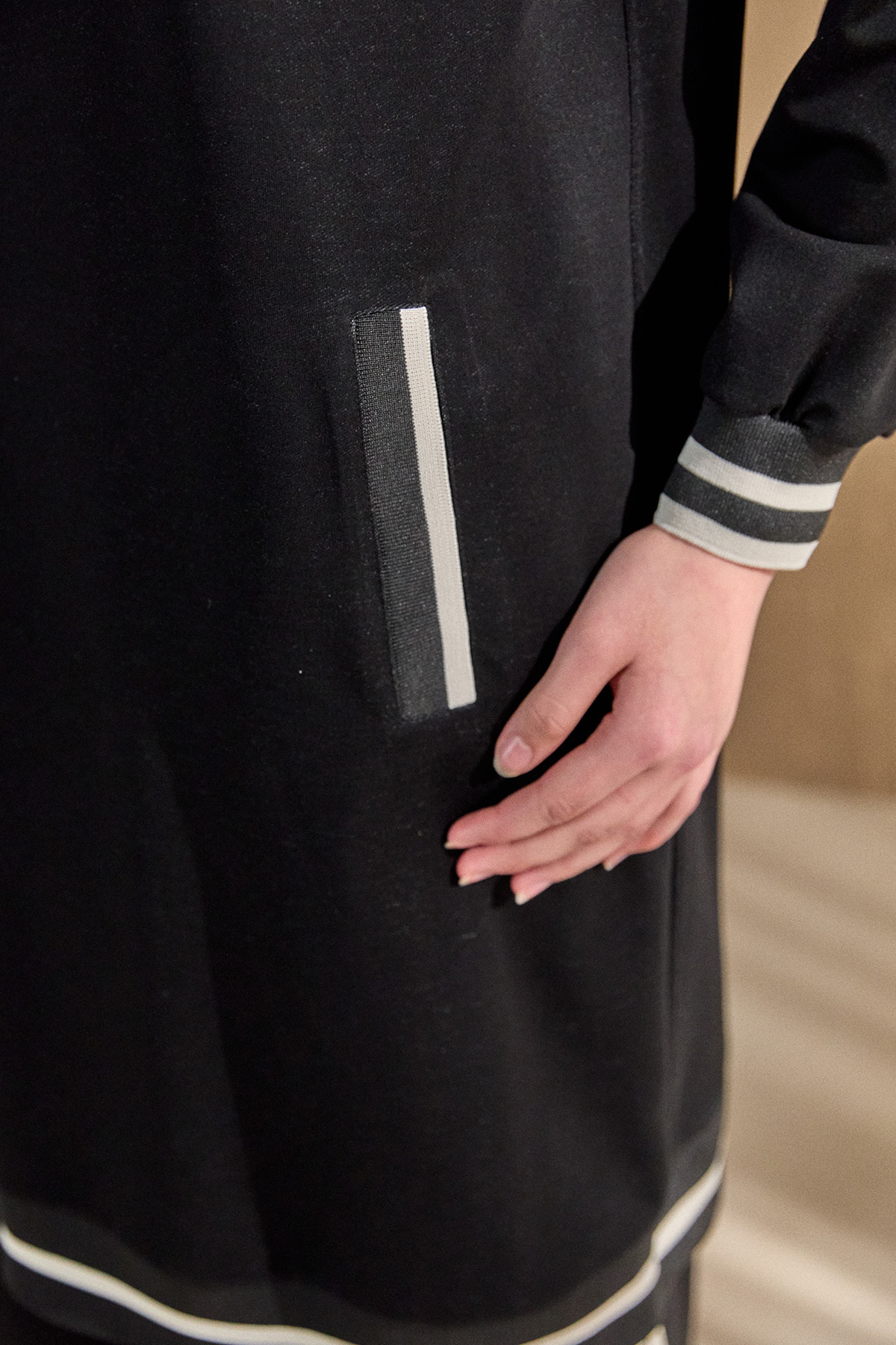 Ribanalı Cepli Spor Tunik, Tesettür Giyim