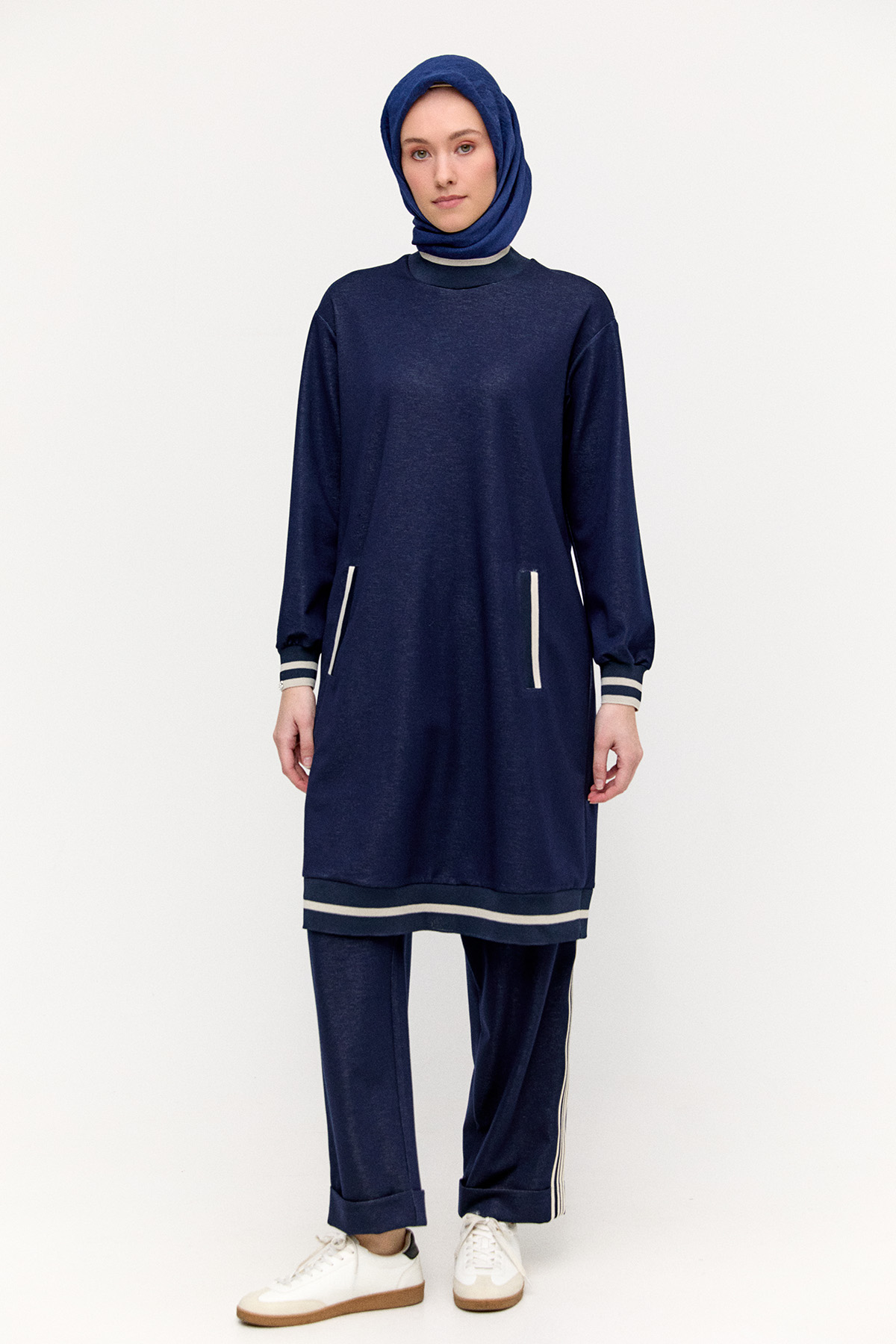 Ribanalı Cepli Spor Tunik, Tesettür Giyim