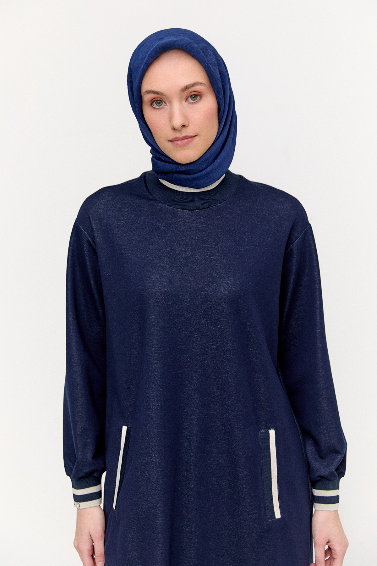 Ribanalı Cepli Spor Tunik, Tesettür Giyim