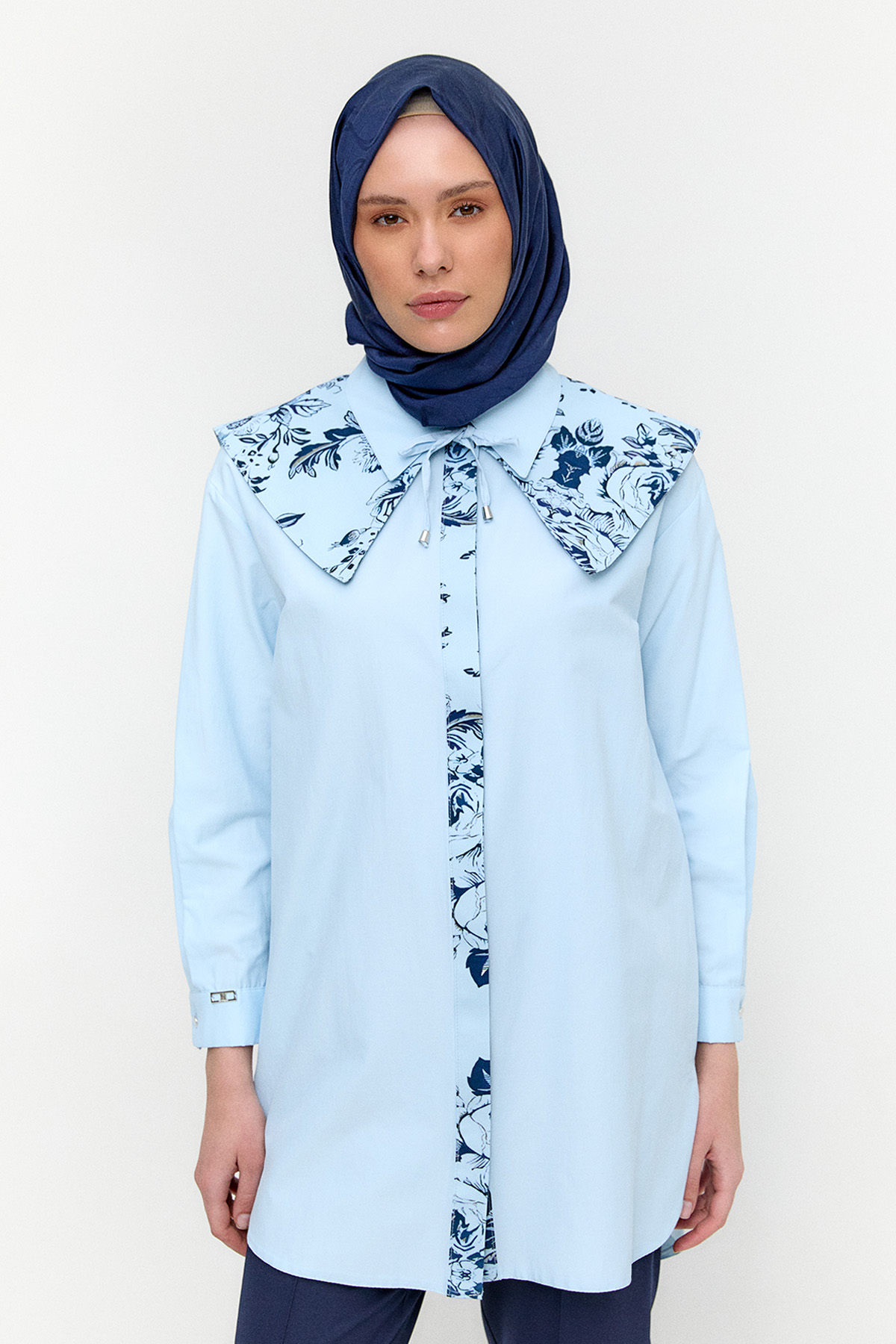 Seyyar Yakalı Pamuklu Tunik, Tesettür Giyim