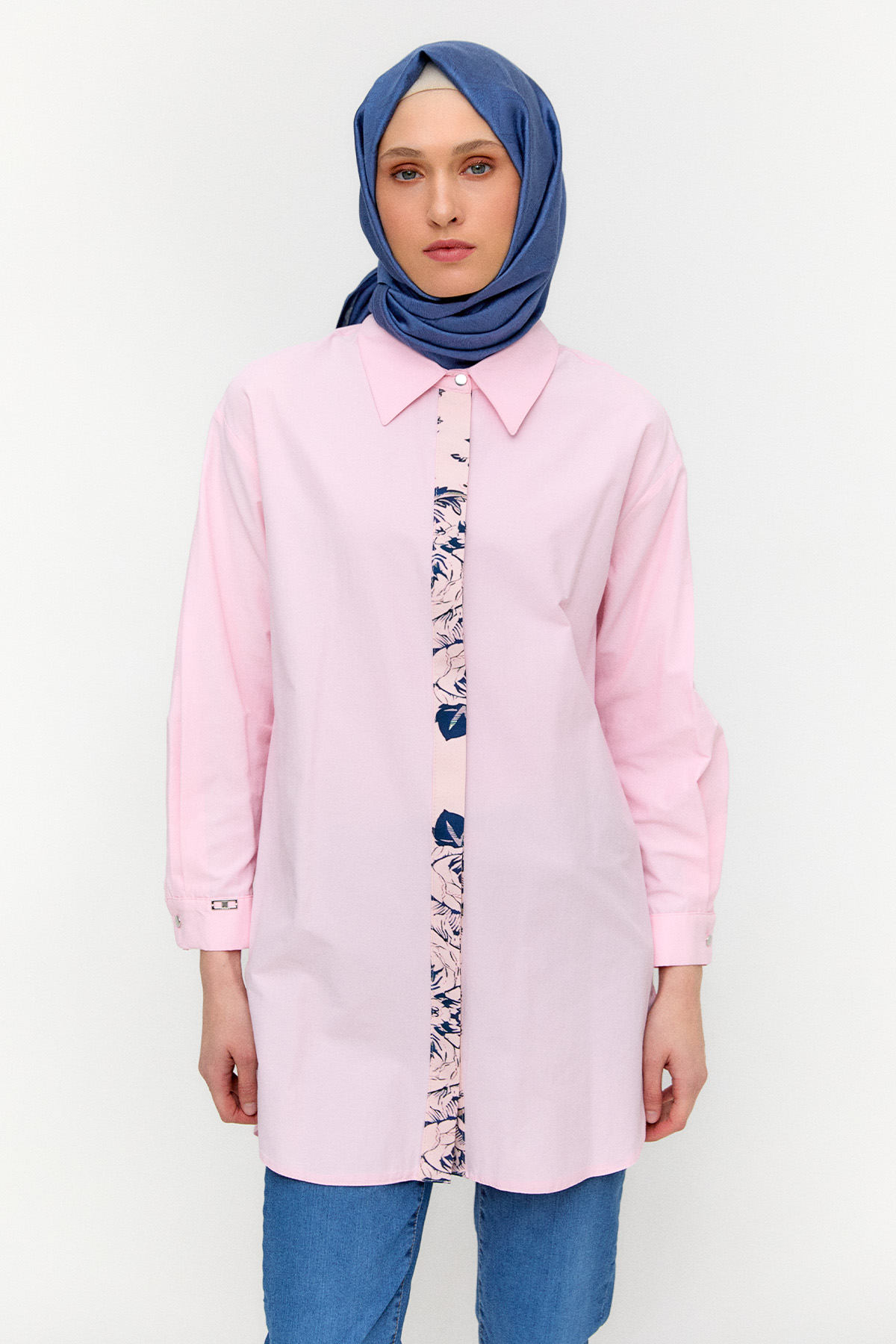 Seyyar Yakalı Pamuklu Tunik, Tesettür Giyim