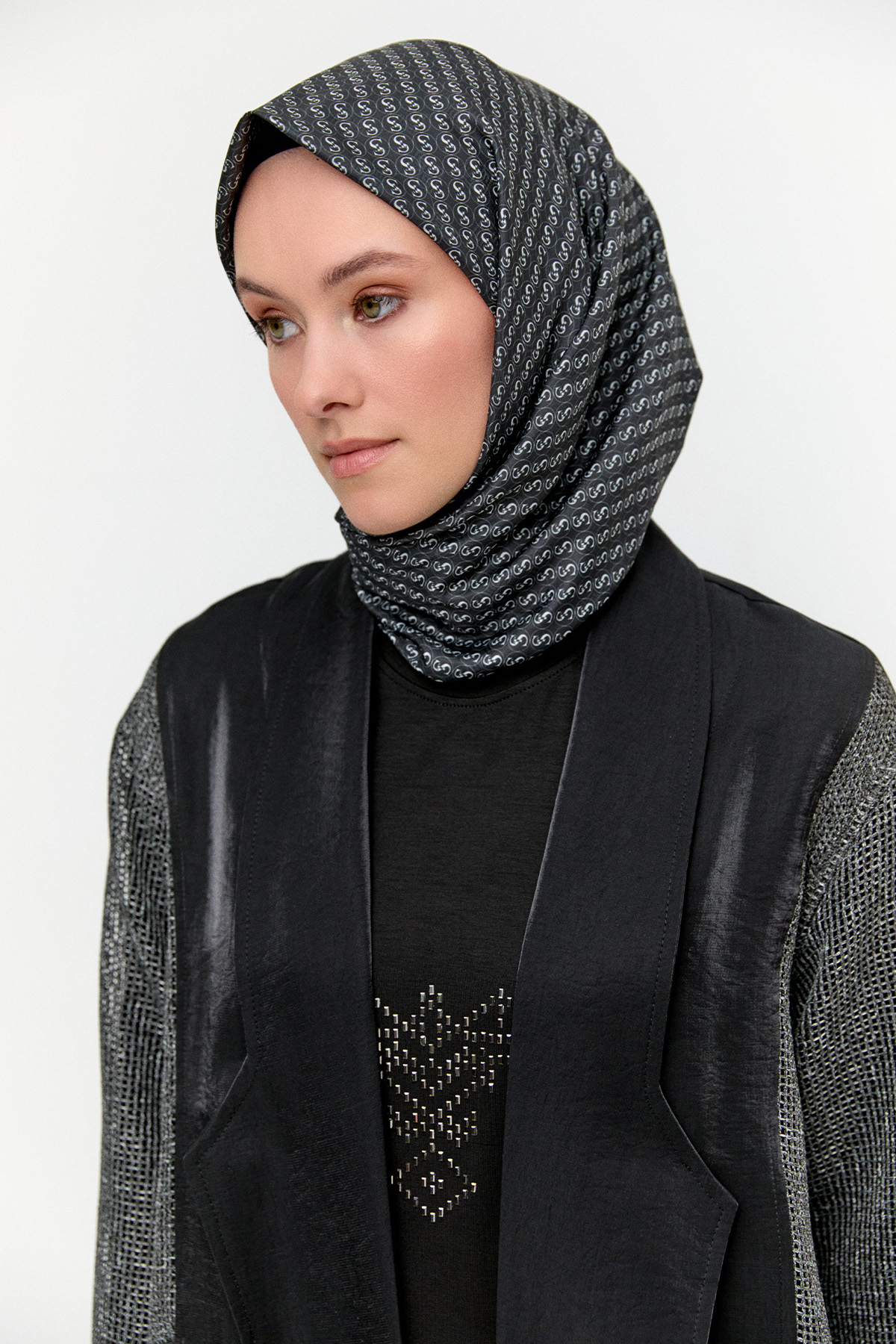 File Kombinli Jakarlı Twinset, Tesettür Giyim