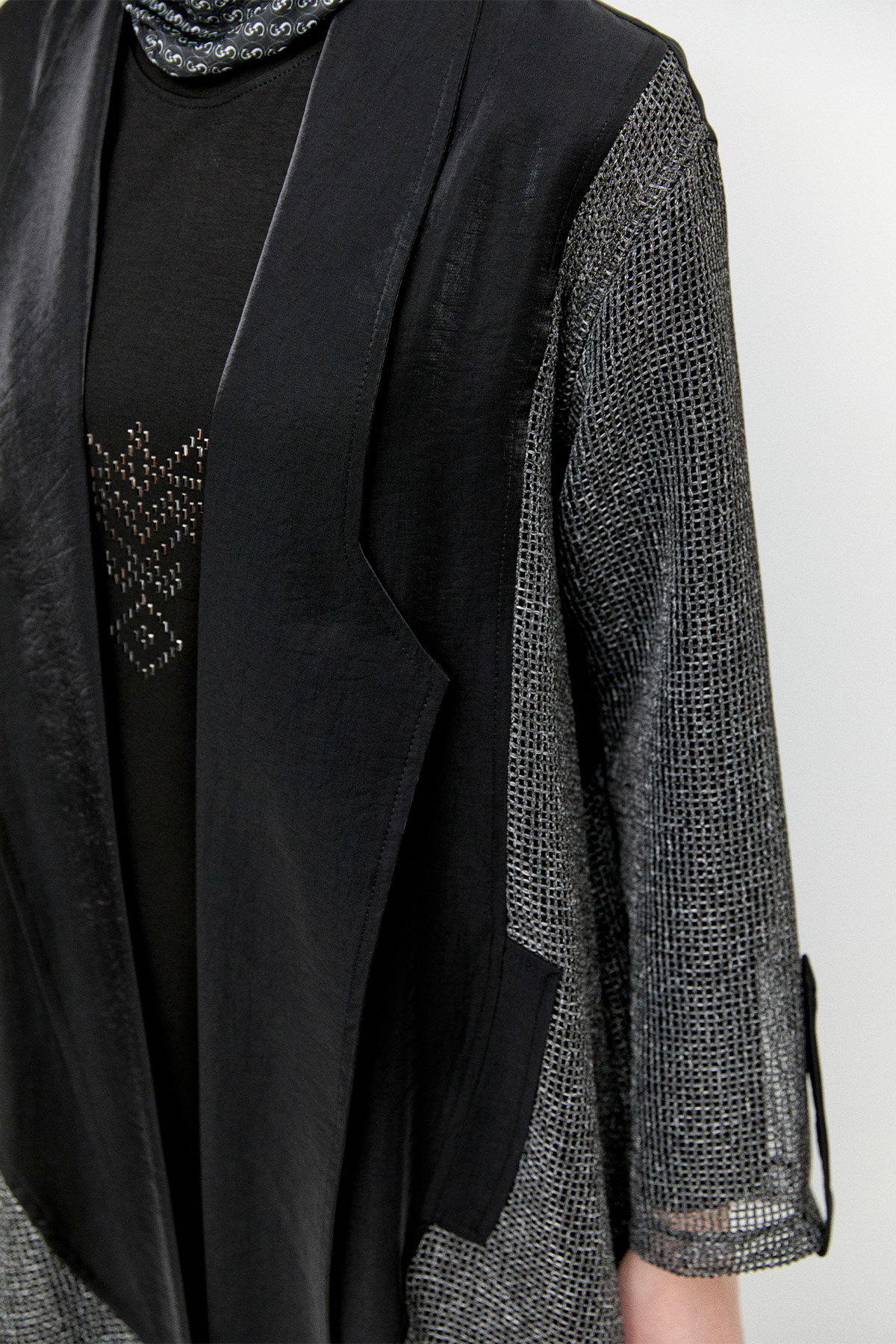 File Kombinli Jakarlı Twinset, Tesettür Giyim