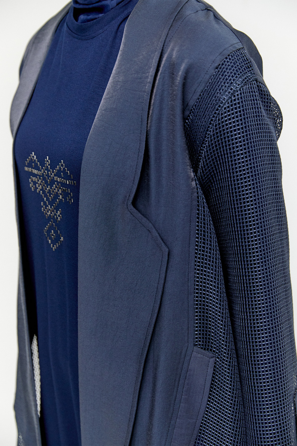 File Kombinli Jakarlı Twinset, Tesettür Giyim