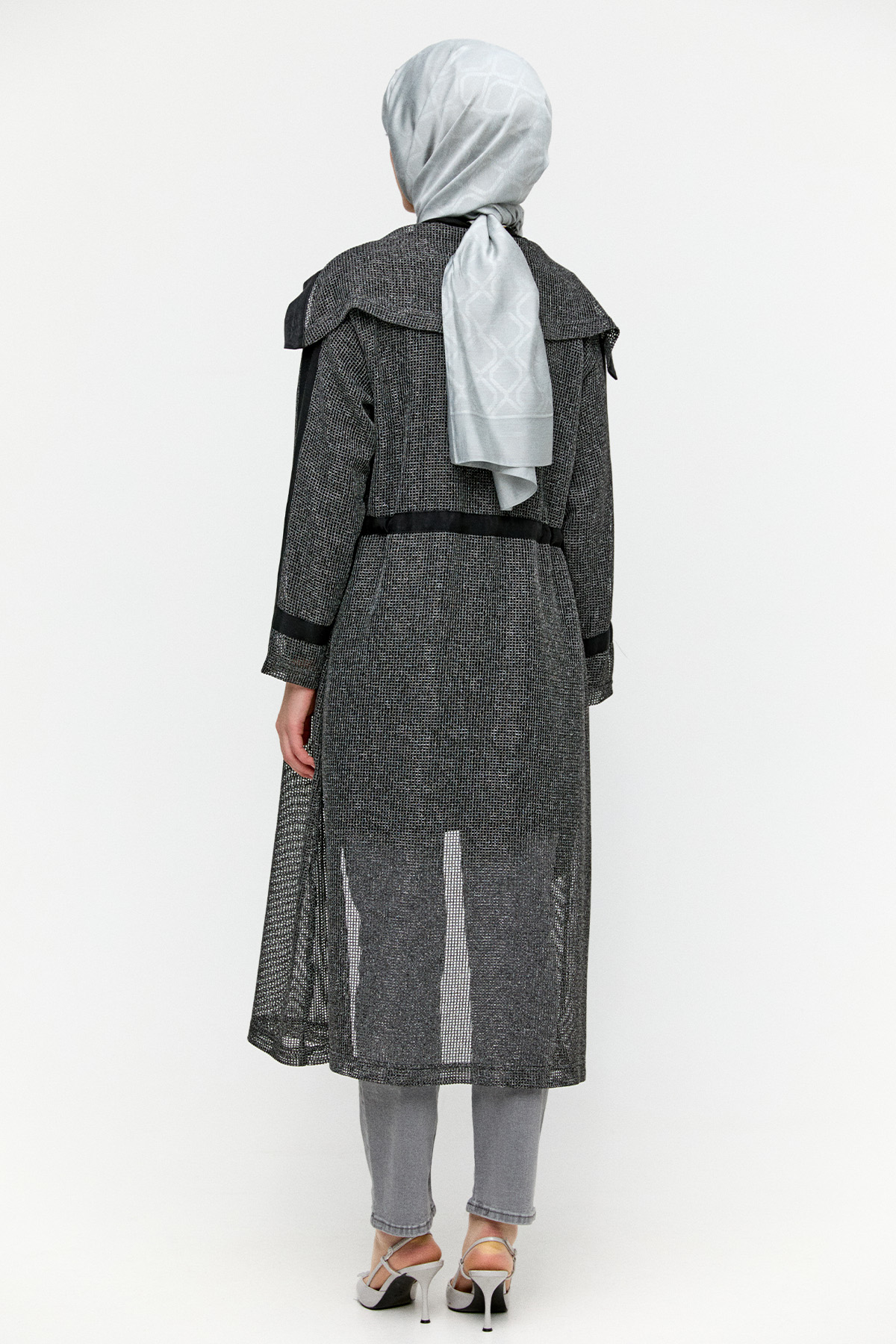 Fileli Geniş Yaka Twinset, Tesettür Giyim