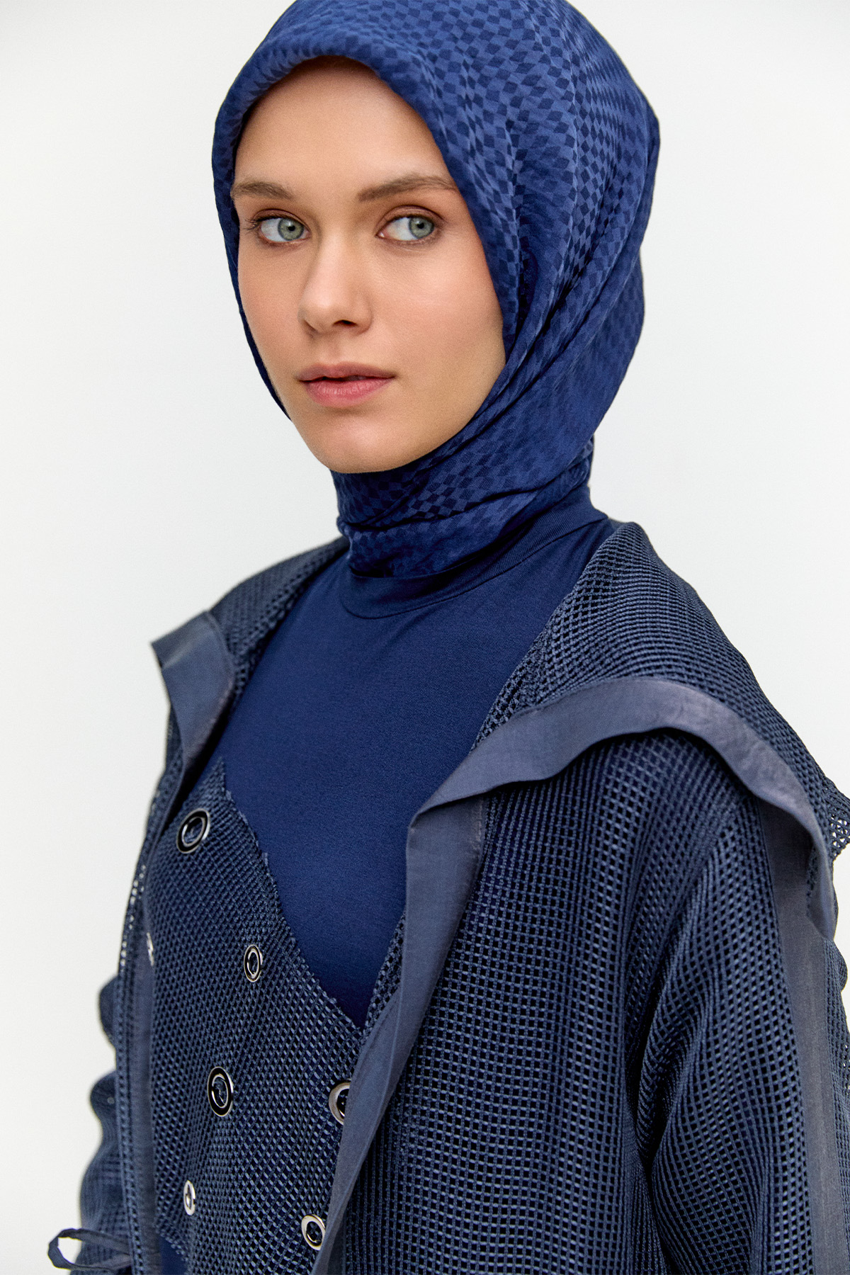 Fileli Geniş Yaka Twinset, Tesettür Giyim