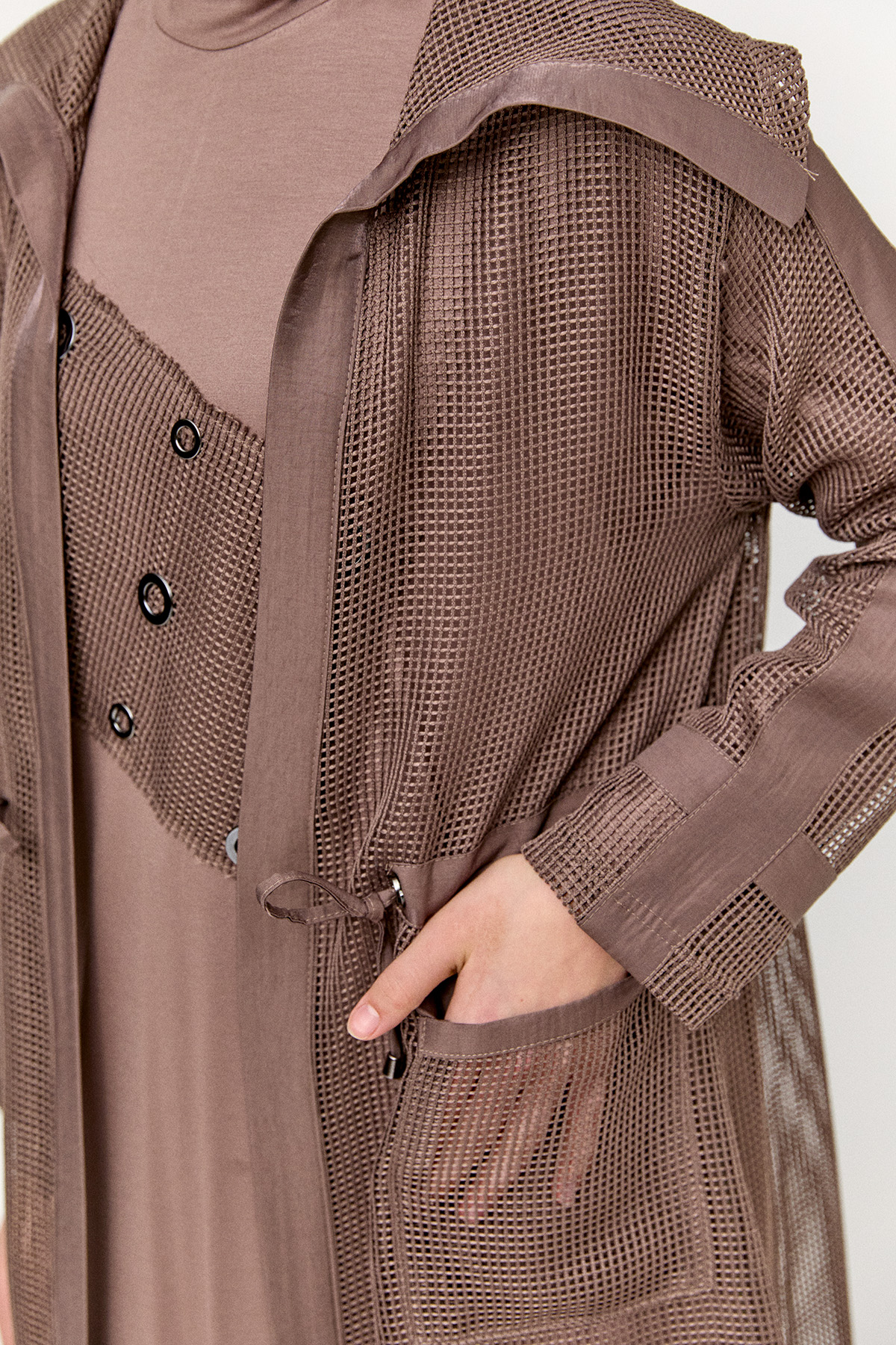 Fileli Geniş Yaka Twinset, Tesettür Giyim