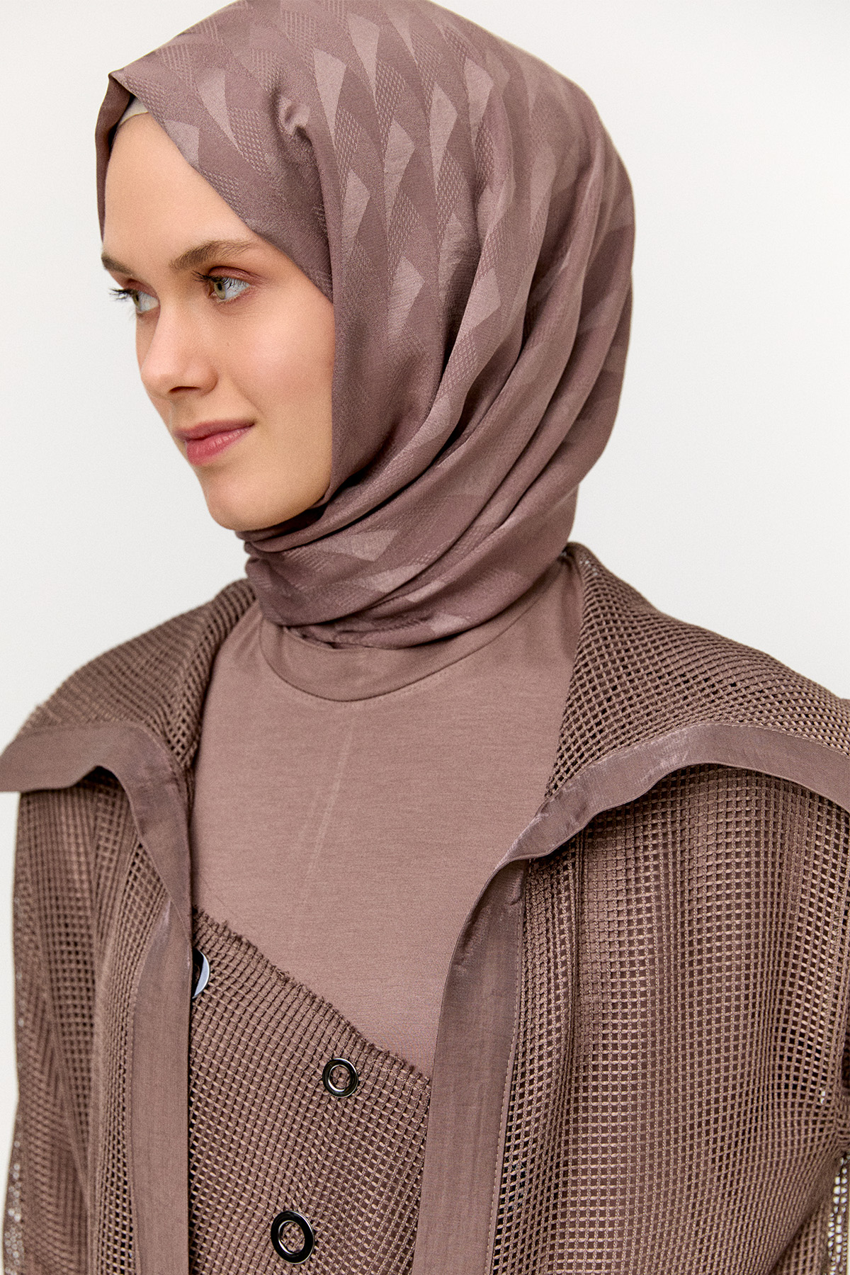 Fileli Geniş Yaka Twinset, Tesettür Giyim