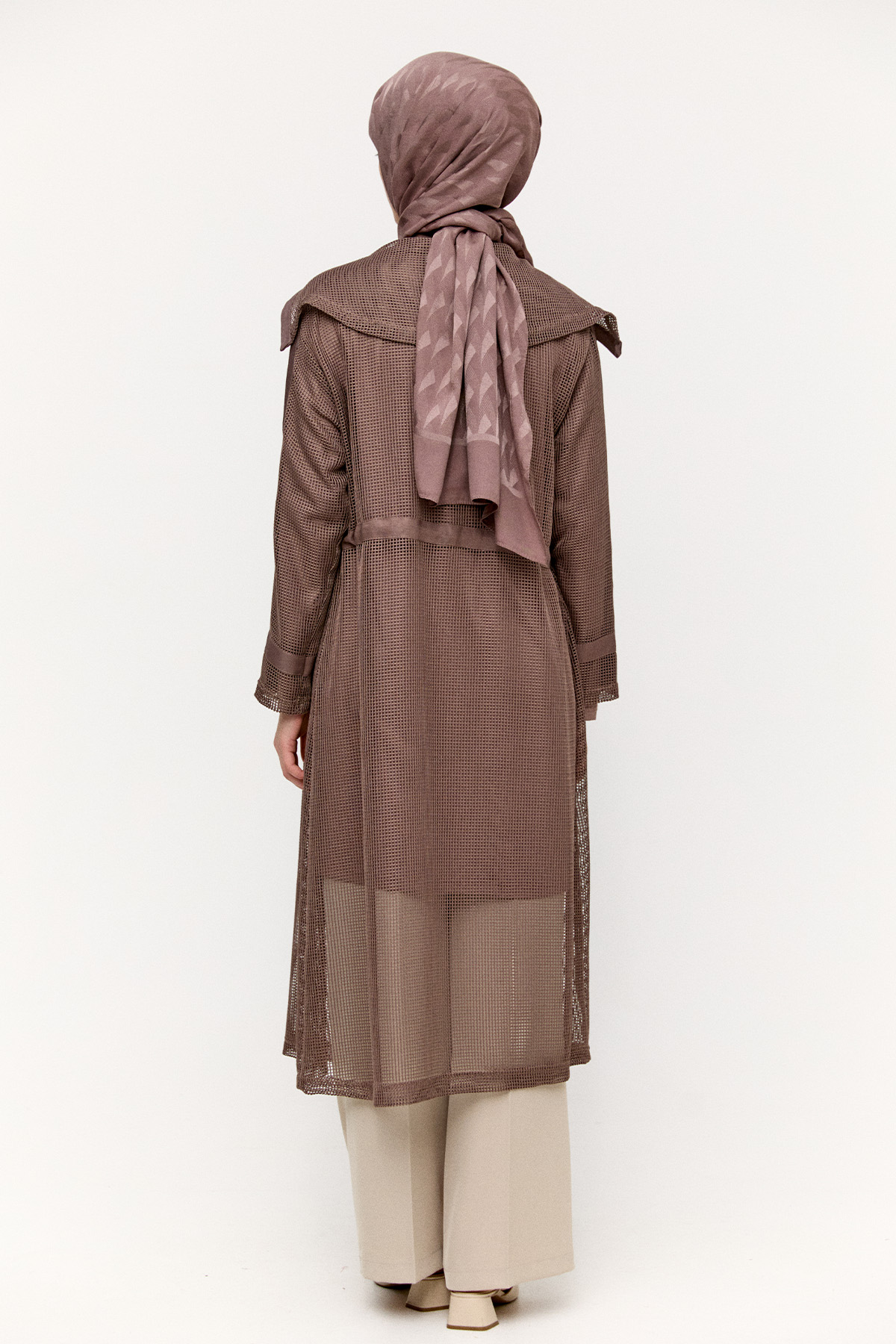 Fileli Geniş Yaka Twinset, Tesettür Giyim