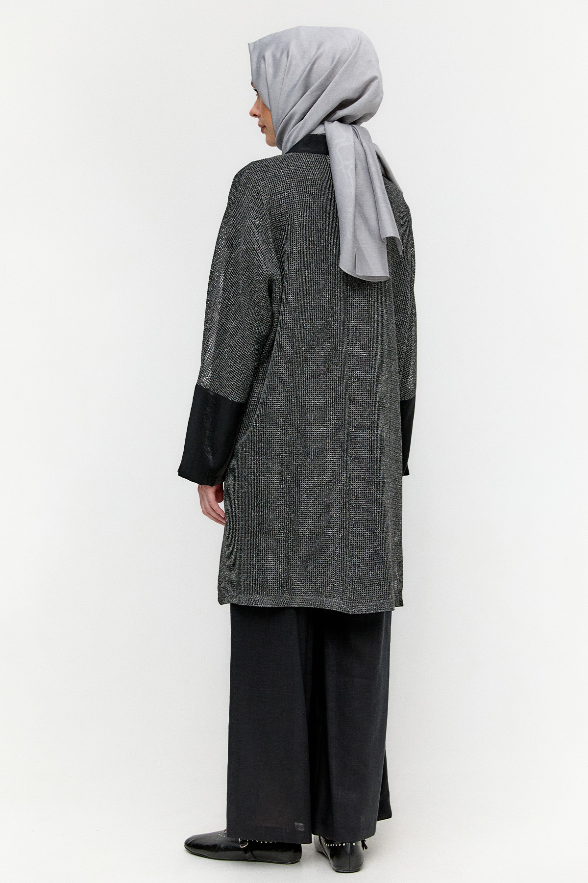 Penye Tunikli Fileli Twinset, Tesettür Giyim