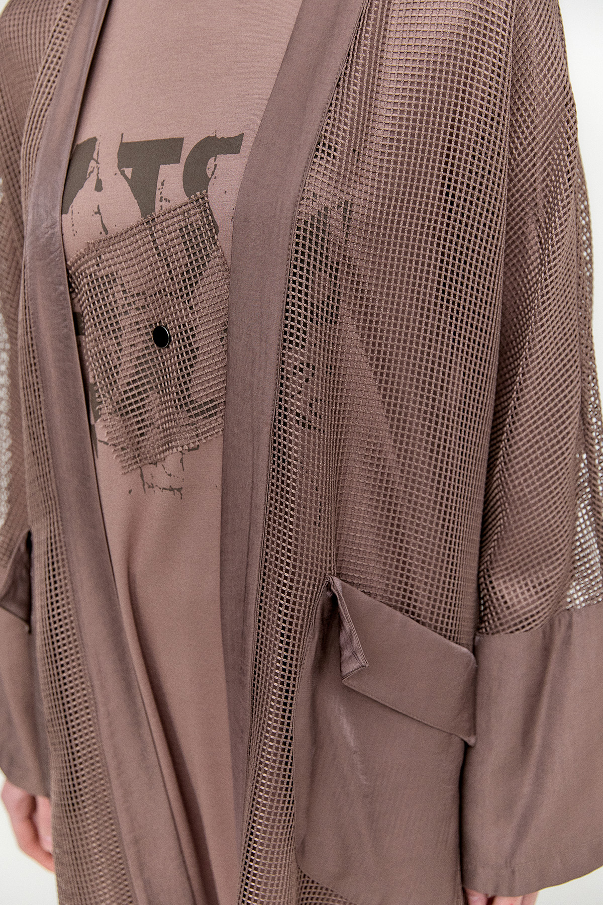 Penye Tunikli Fileli Twinset, Tesettür Giyim